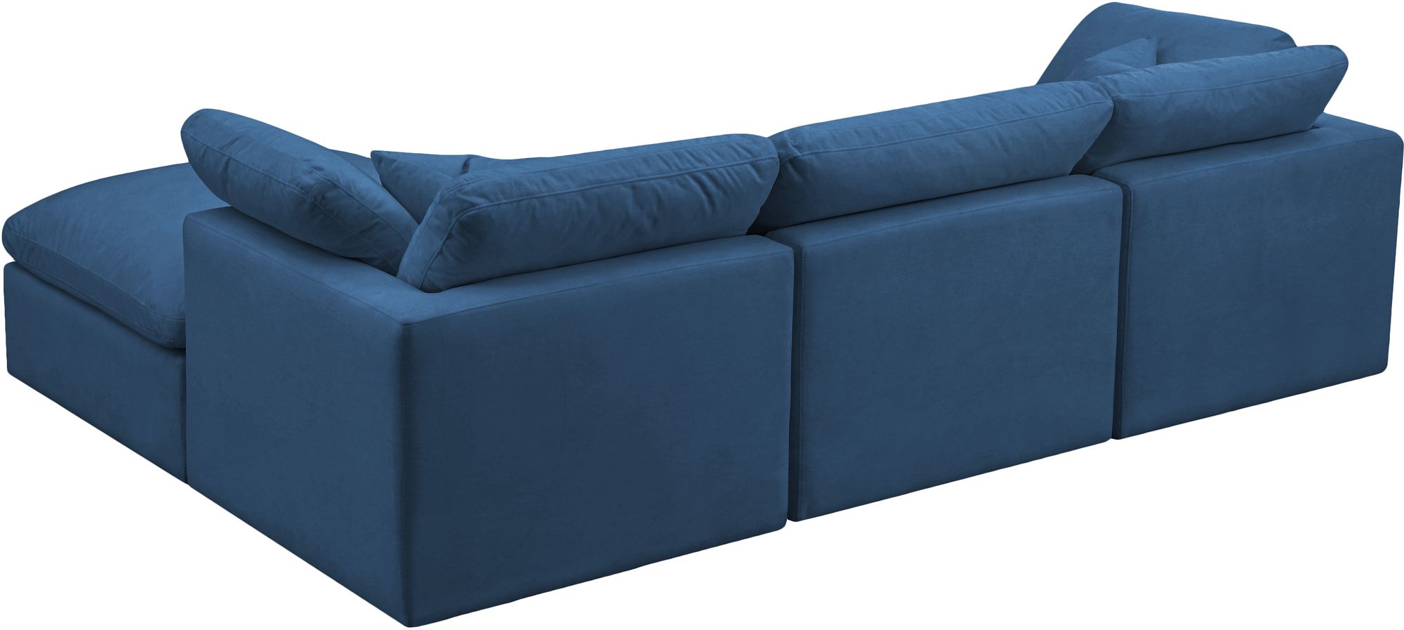 Plush 105" 4-Piece Velvet Standard Comfort Modular Sectional