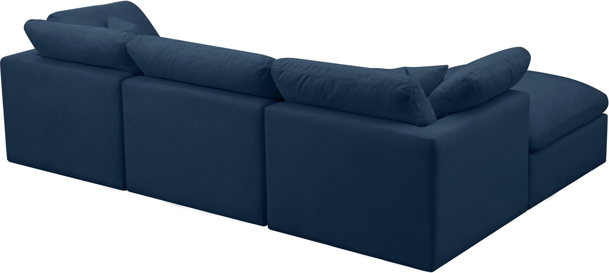 Plush 105" 4-Piece Velvet Standard Comfort Modular Sectional