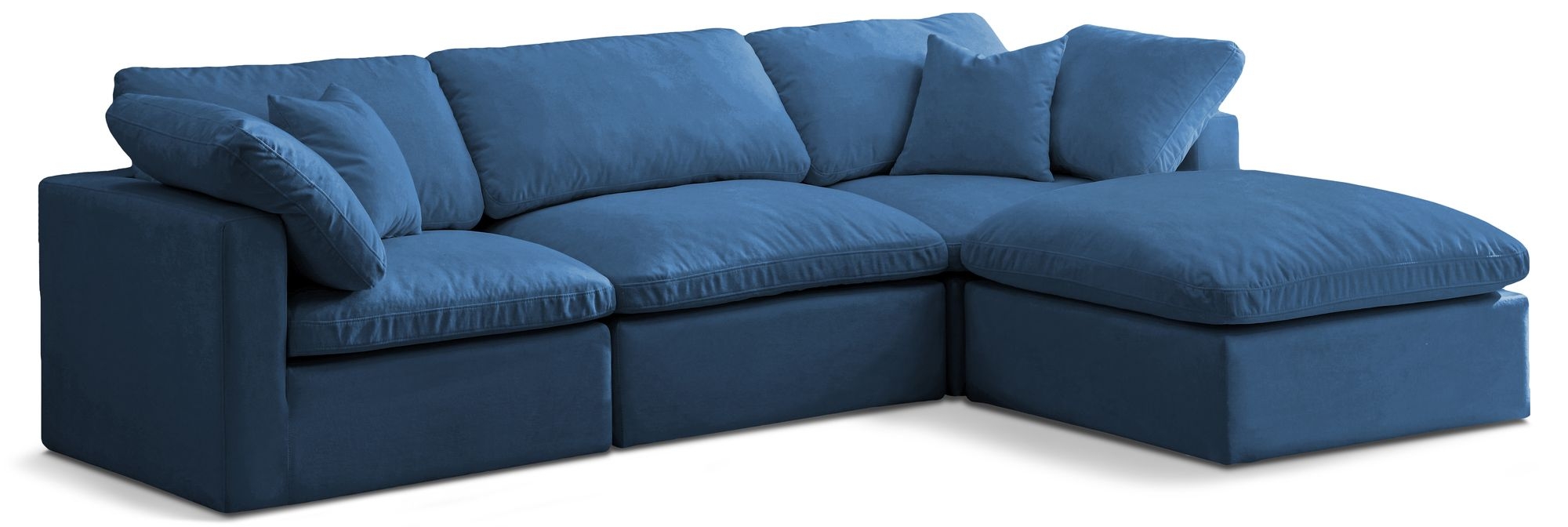 Plush 105" 4-Piece Velvet Standard Comfort Modular Sectional