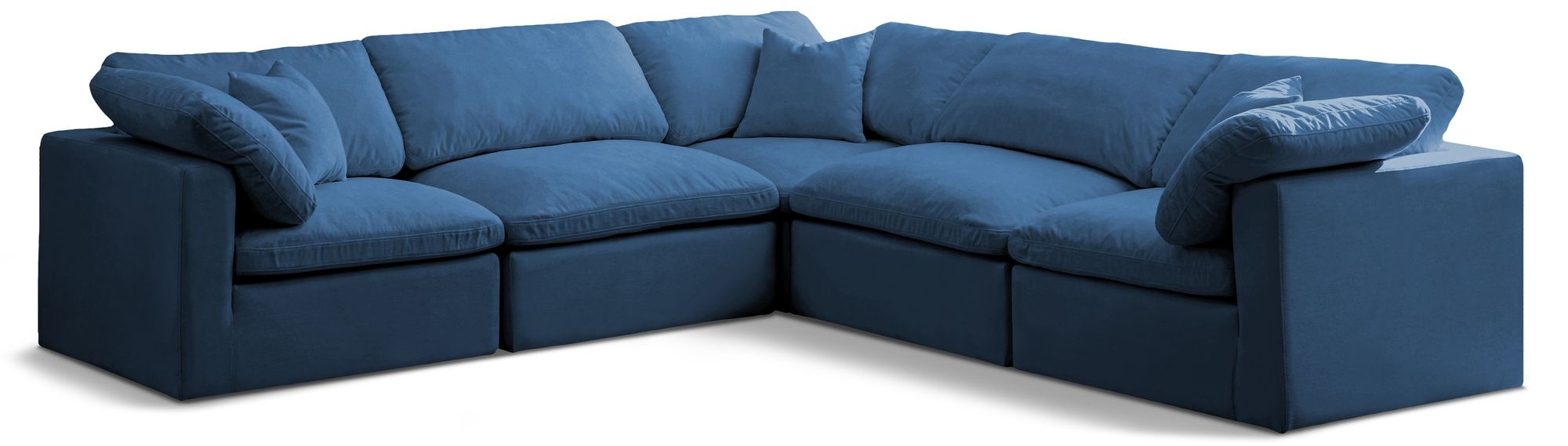 Plush 105" 5-Piece Velvet Standard Comfort Modular Sectional