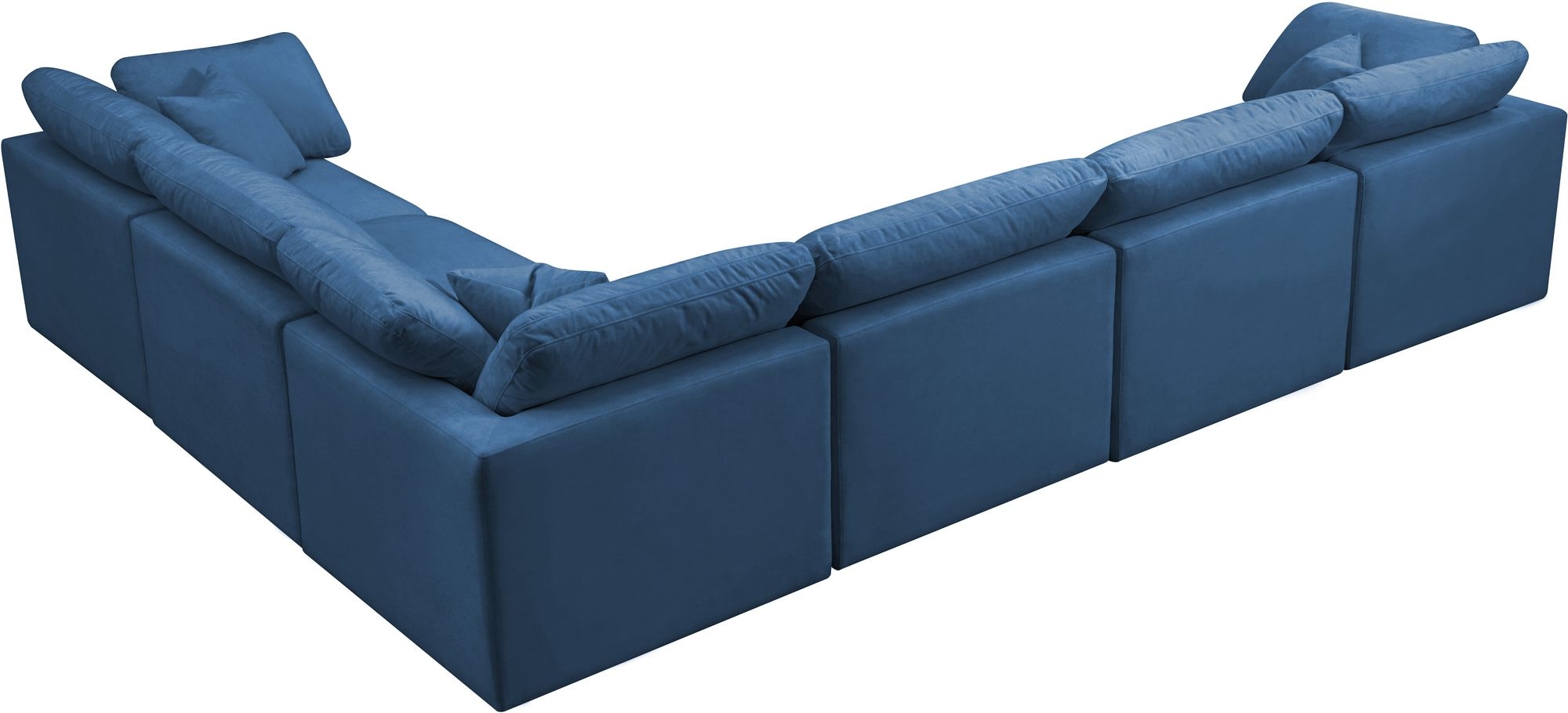 Plush 140" 6-Piece Velvet Standard Comfort Modular Sectional
