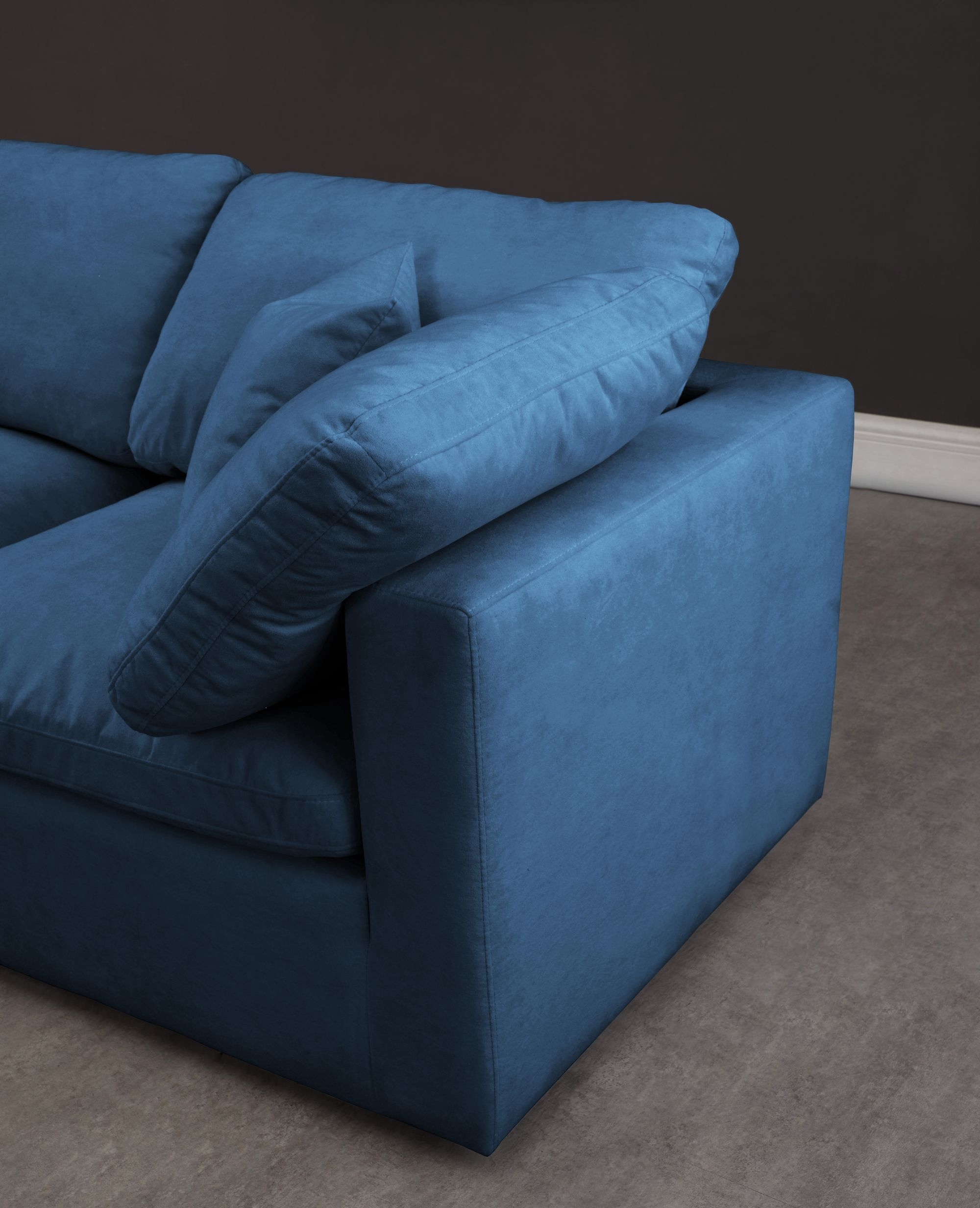 Plush 140" 6-Piece Velvet Standard Comfort Modular Sectional