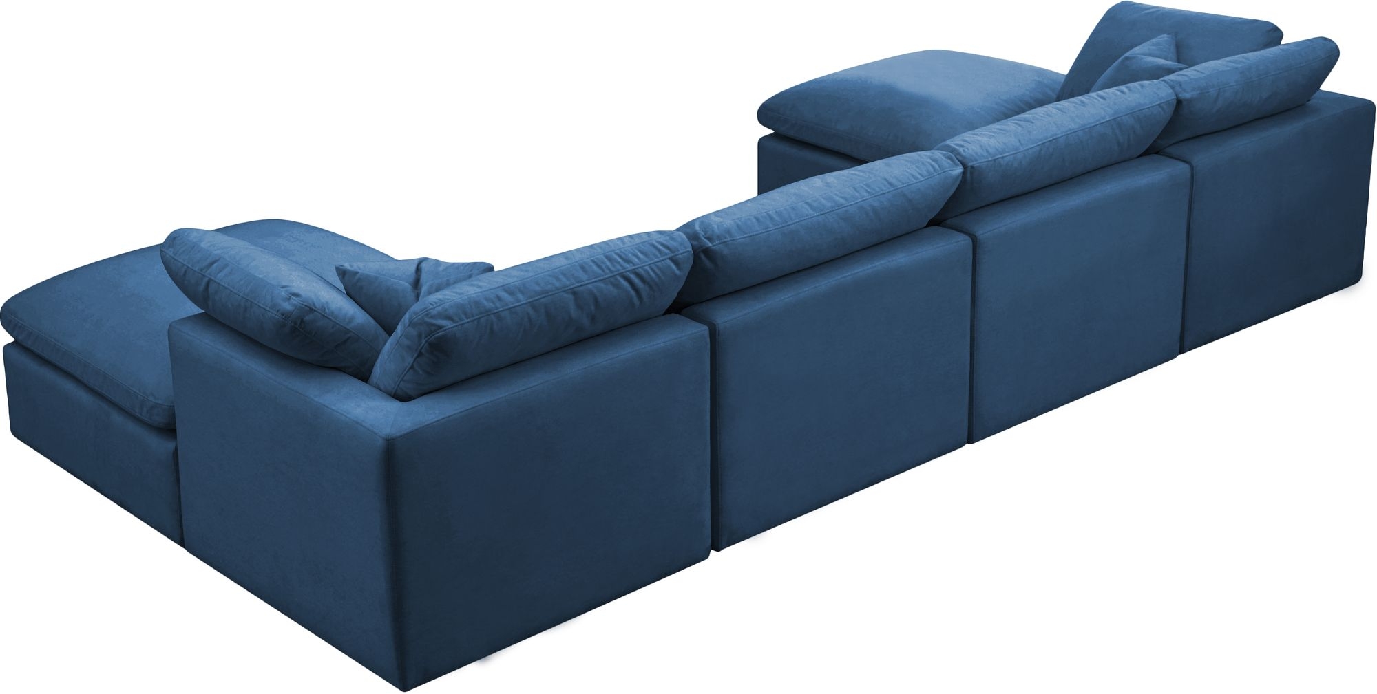 Plush 140" 6-Piece Velvet Standard Comfort Modular U-Shape Sectional