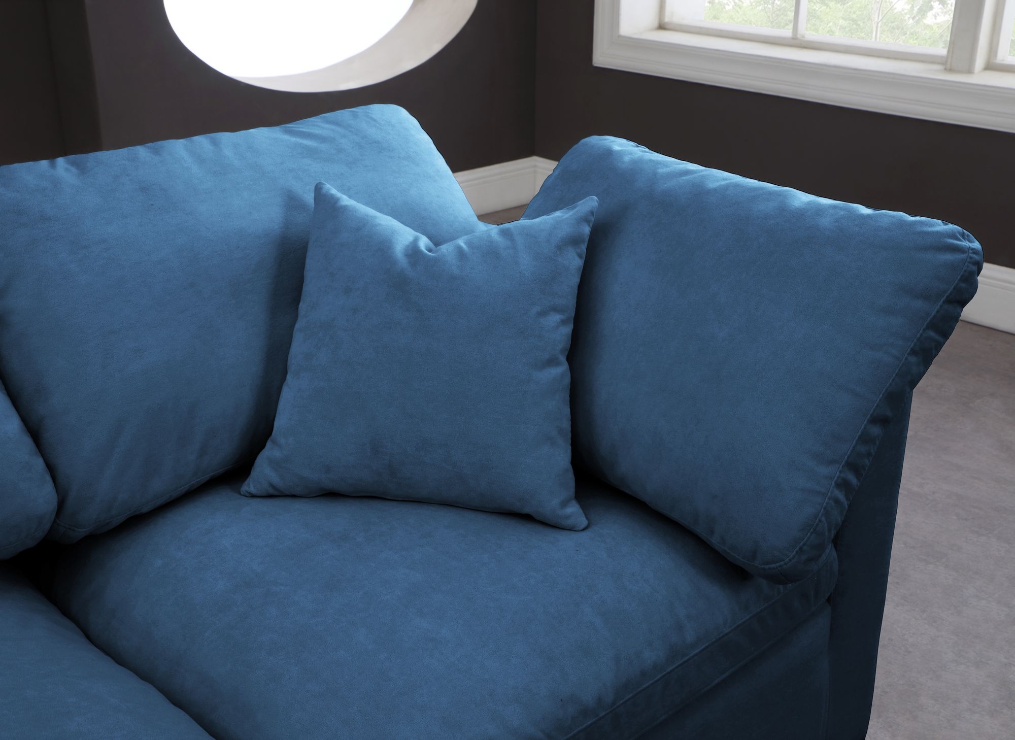 Plush 140" 6-Piece Velvet Standard Comfort Modular U-Shape Sectional