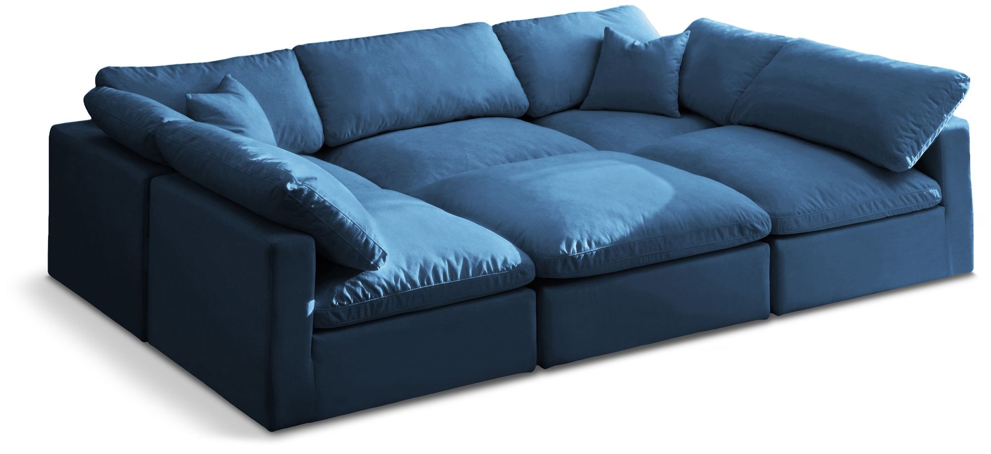 Plush 105" 6-Piece Velvet Standard Comfort Modular Sectional