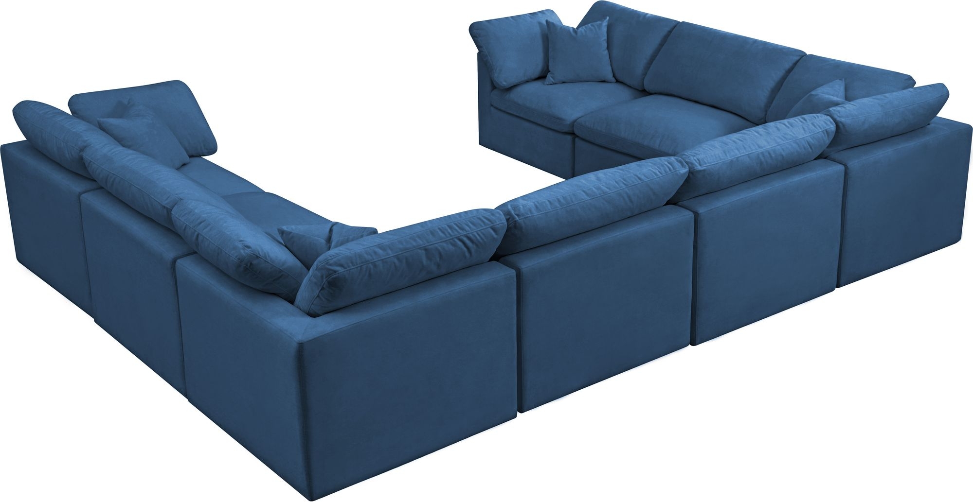 Plush 140" 8-Piece Velvet Standard Comfort Modular Sectional