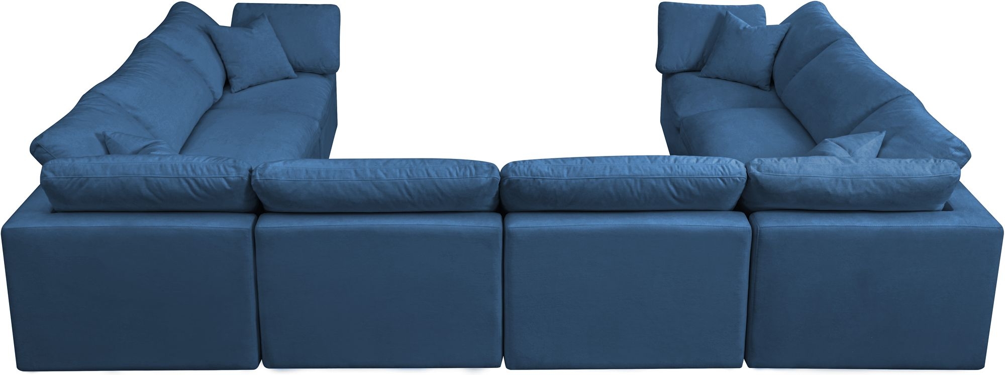 Plush 140" 8-Piece Velvet Standard Comfort Modular Sectional