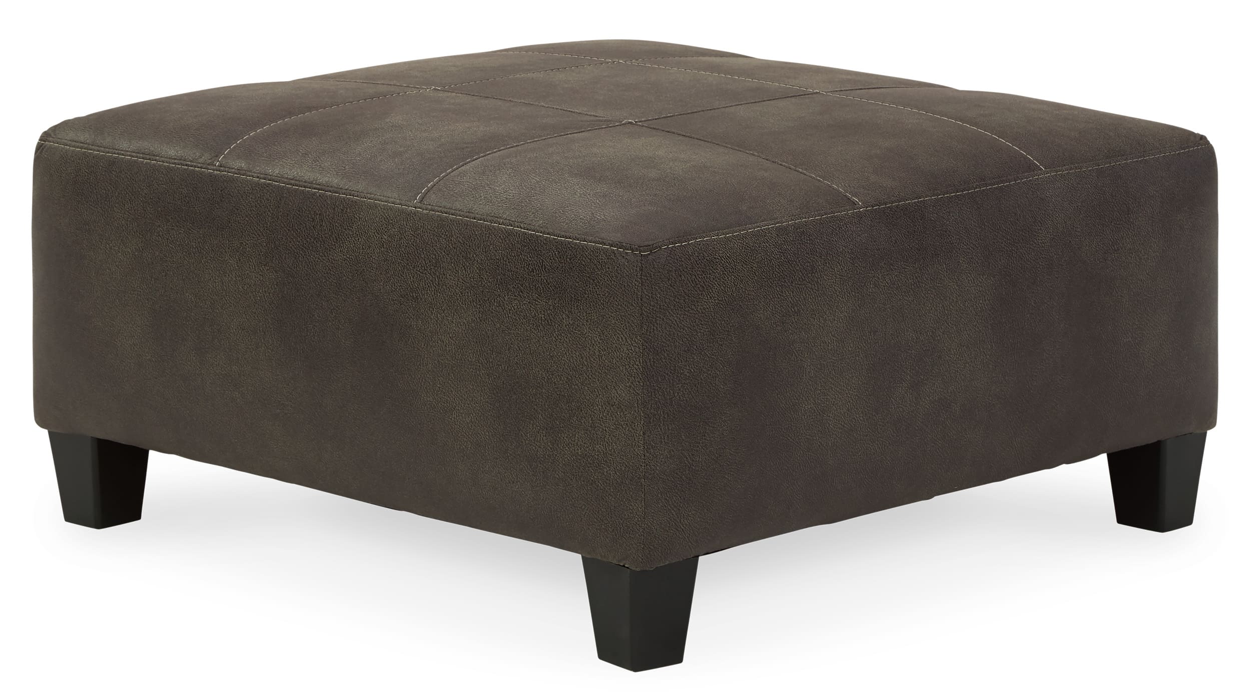 Navi Faux Leather Oversized Accent Ottoman