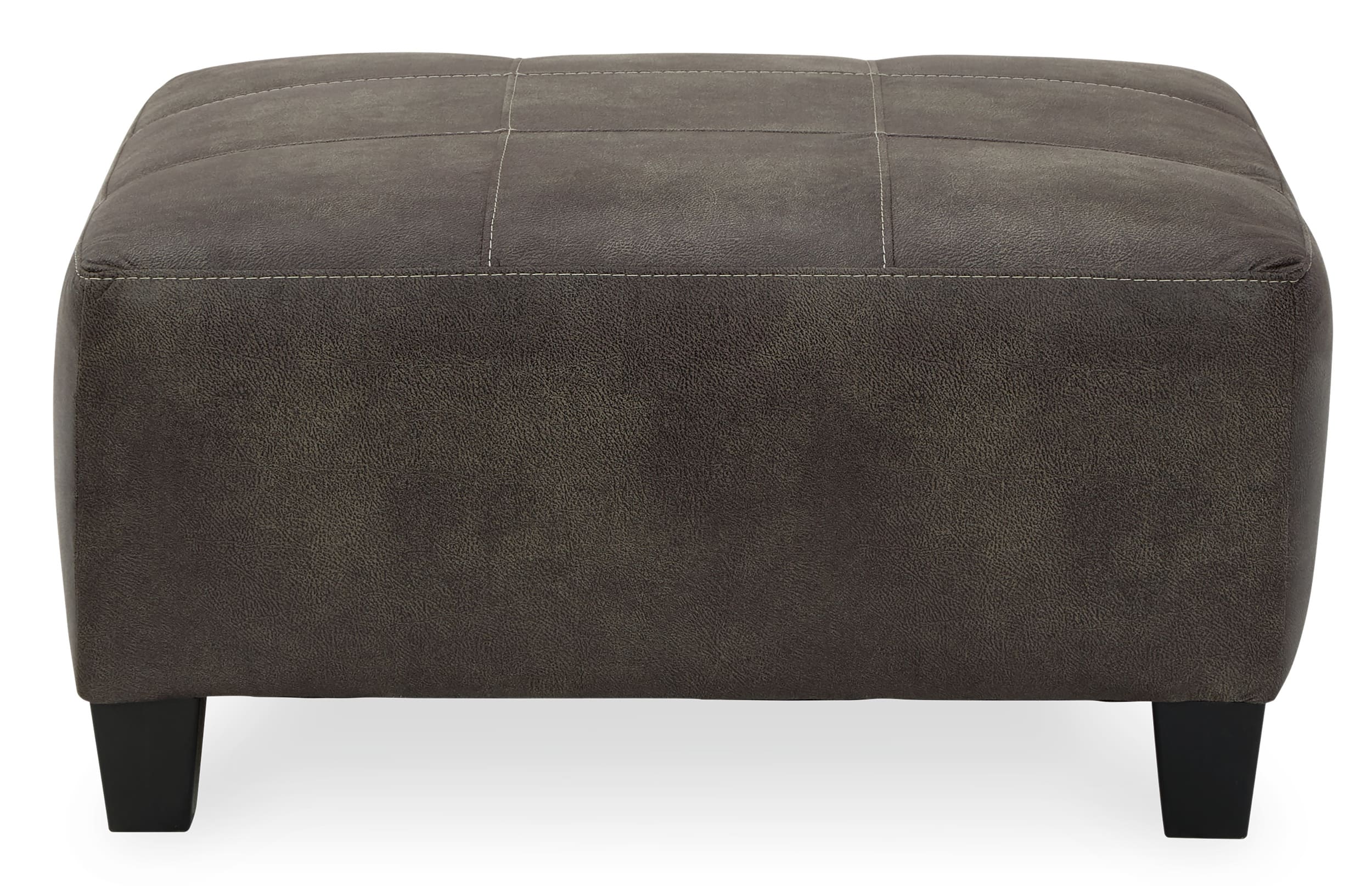 Navi Faux Leather Oversized Accent Ottoman
