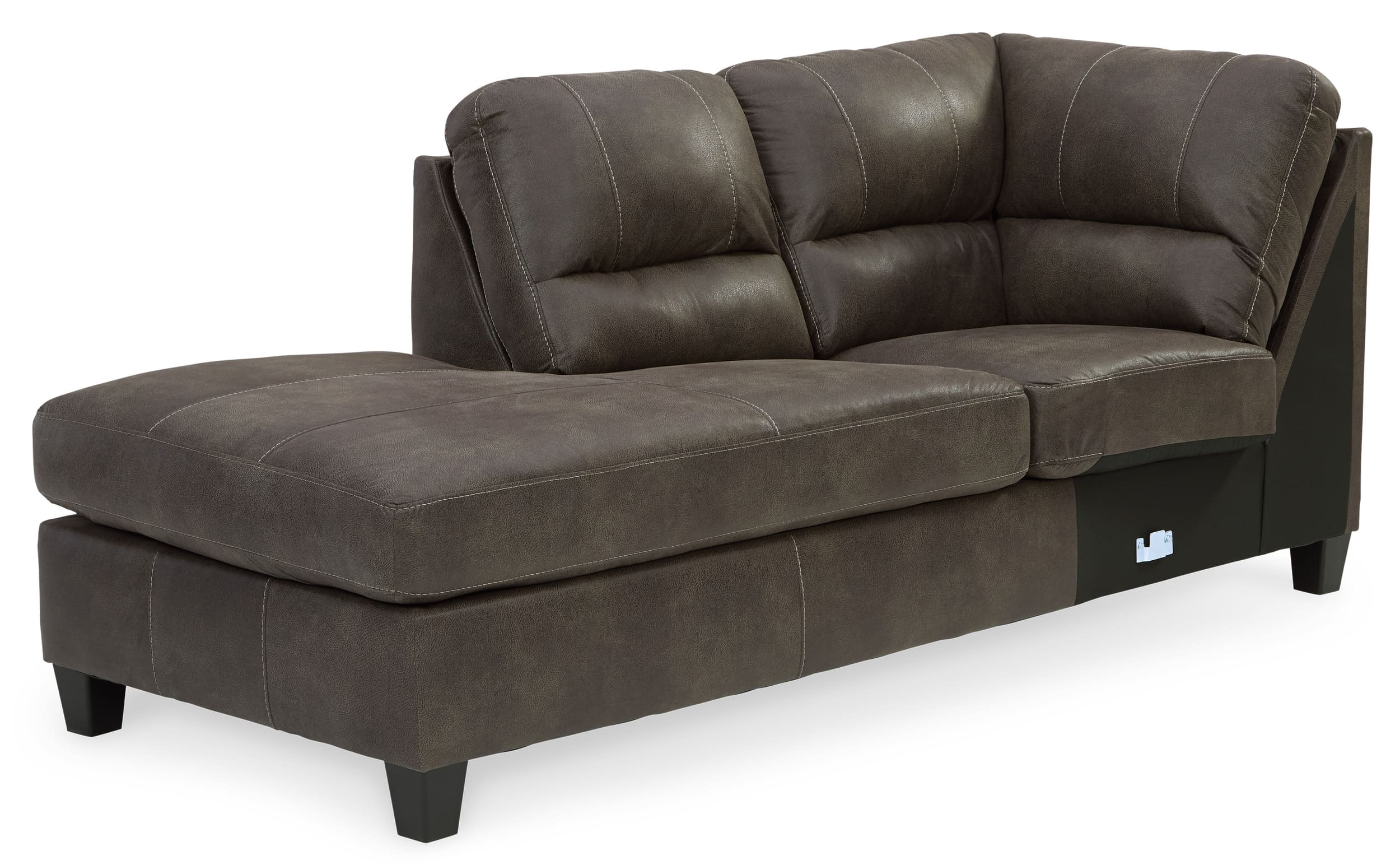 Navi 2-Piece Faux Leather L-Shaped Sectional Sofa w/Left Arm Chaise Facing