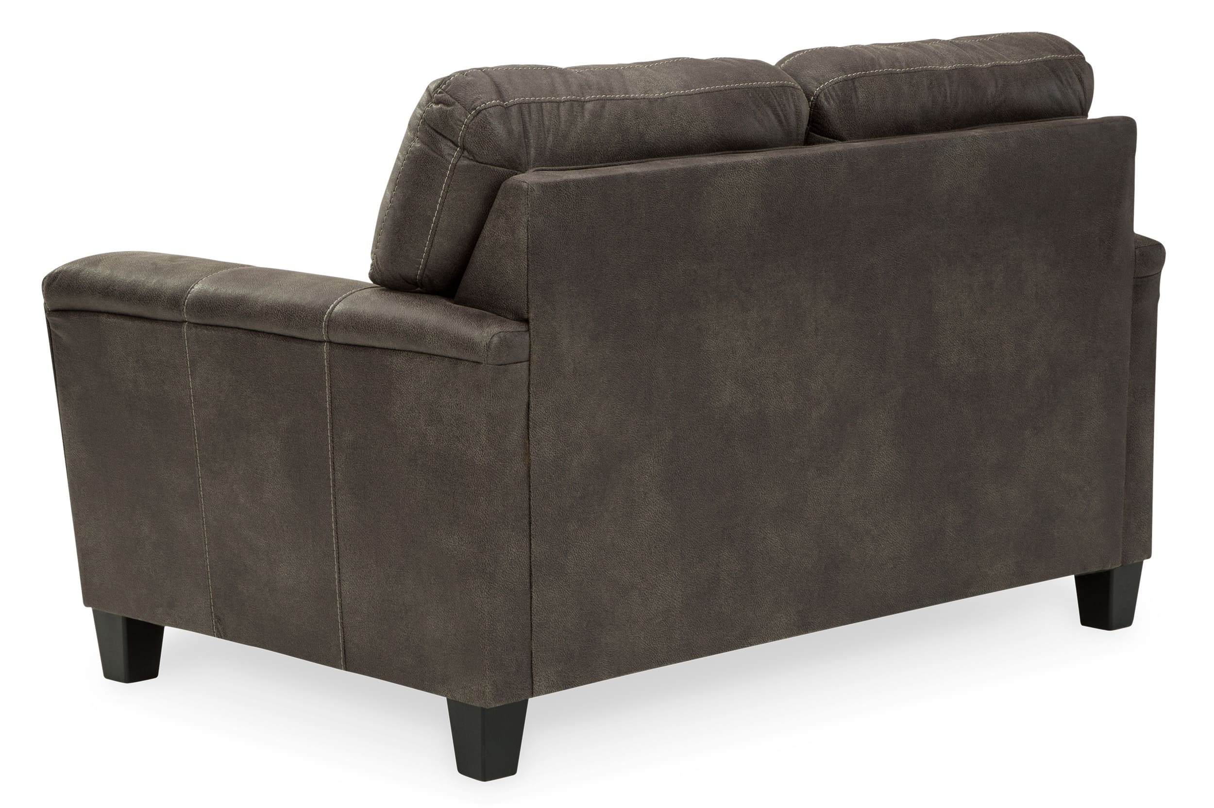 Ashley Navi Faux Leather Smoke Loveseat