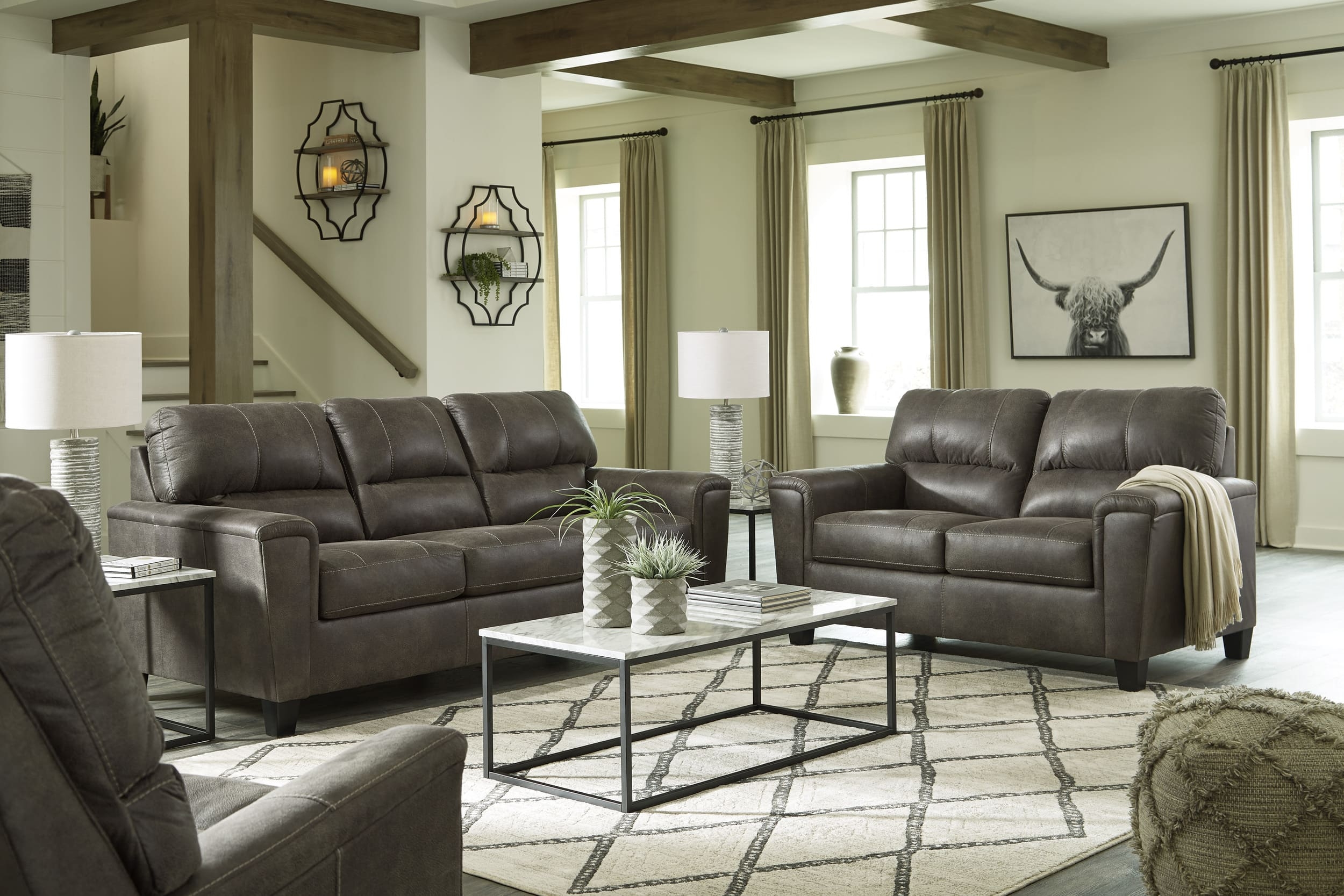 Navi Faux Leather Queen Sofa Sleeper