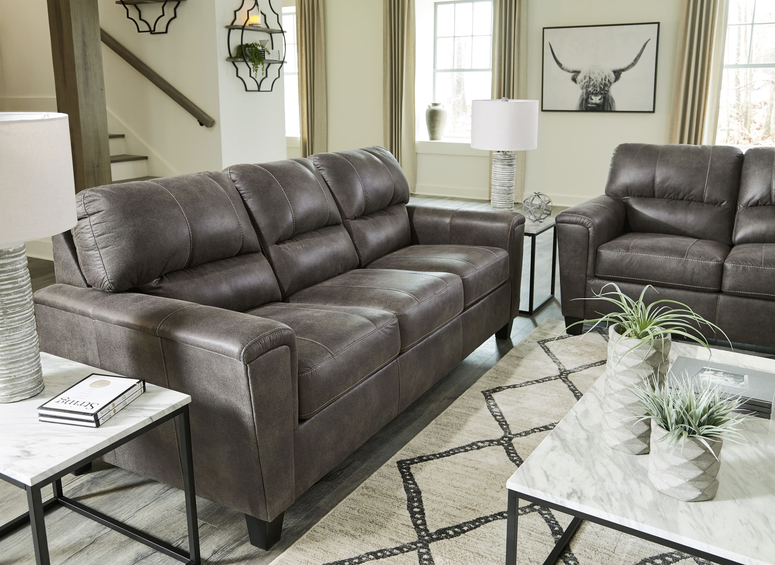 Ashley Navi Sofa, Chair And Center Table