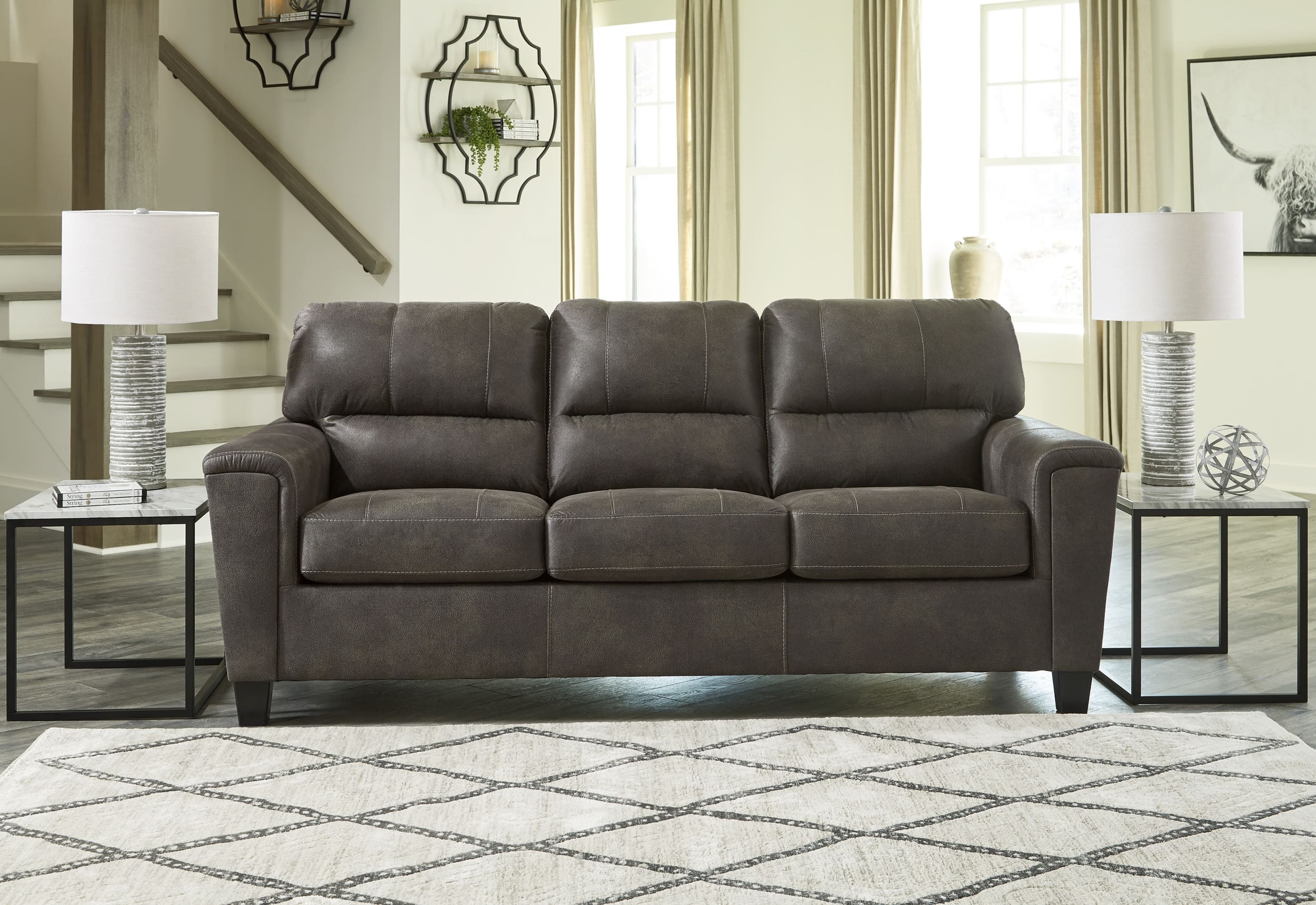Navi Faux Leather Sofa