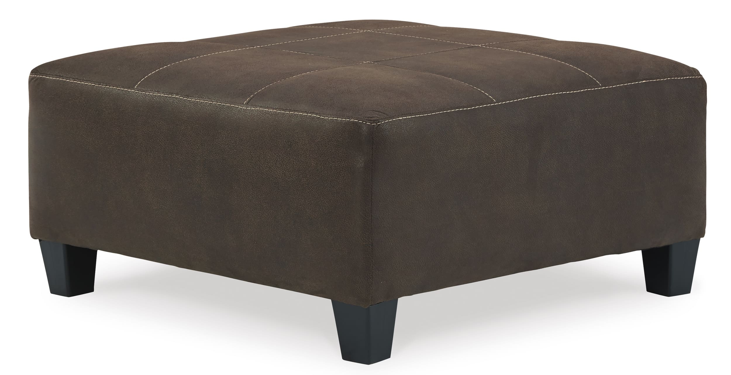 Ashley Navi Faux Leather Ottoman