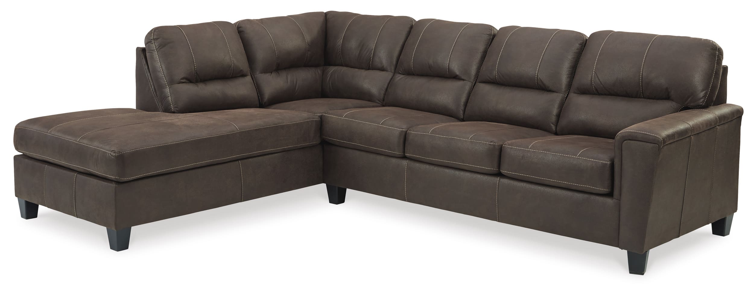 Navi 2-Piece Faux Leather L-Shaped Sectional Sofa w/Left Arm Chaise Facing