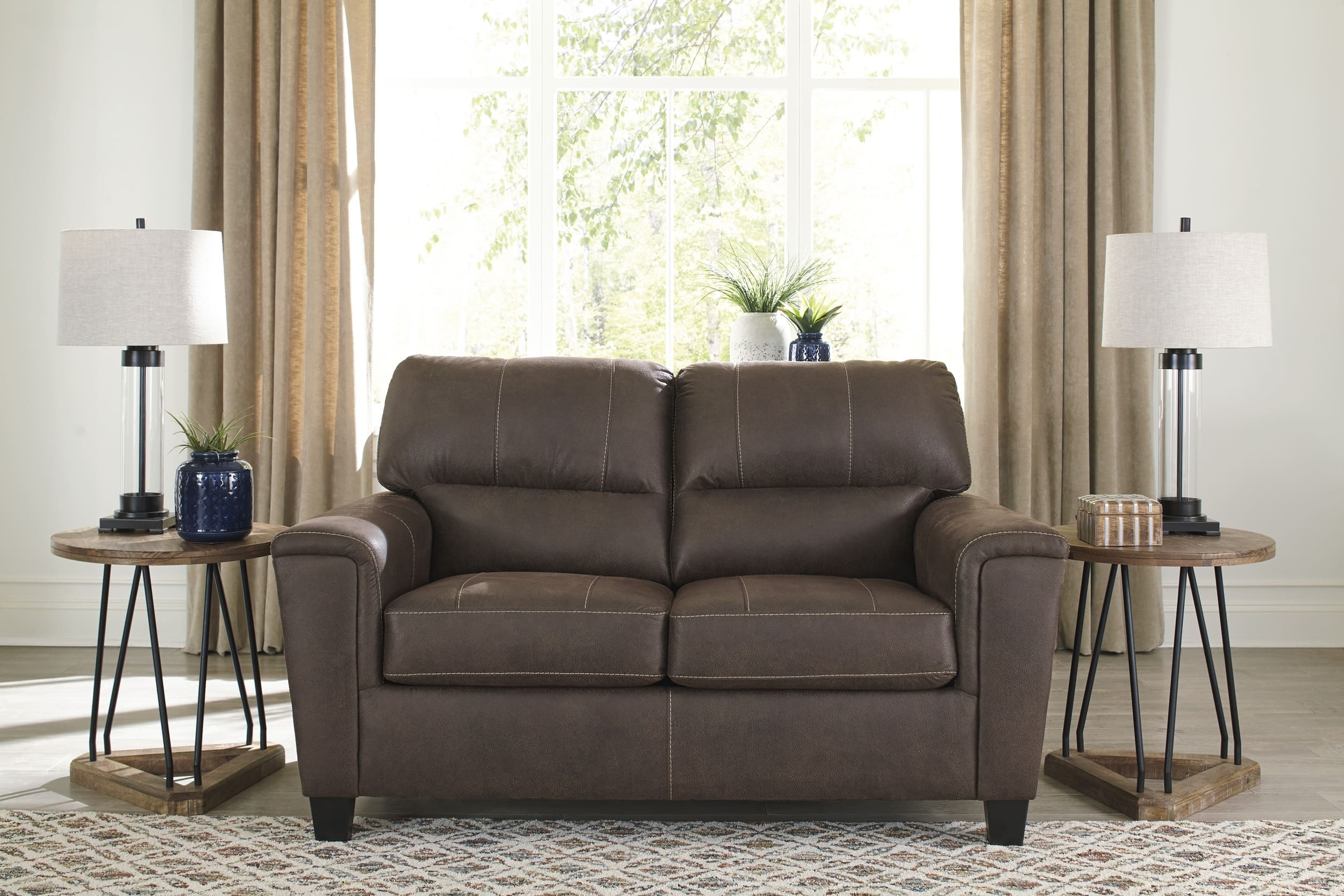 Navi Faux Leather Loveseat
