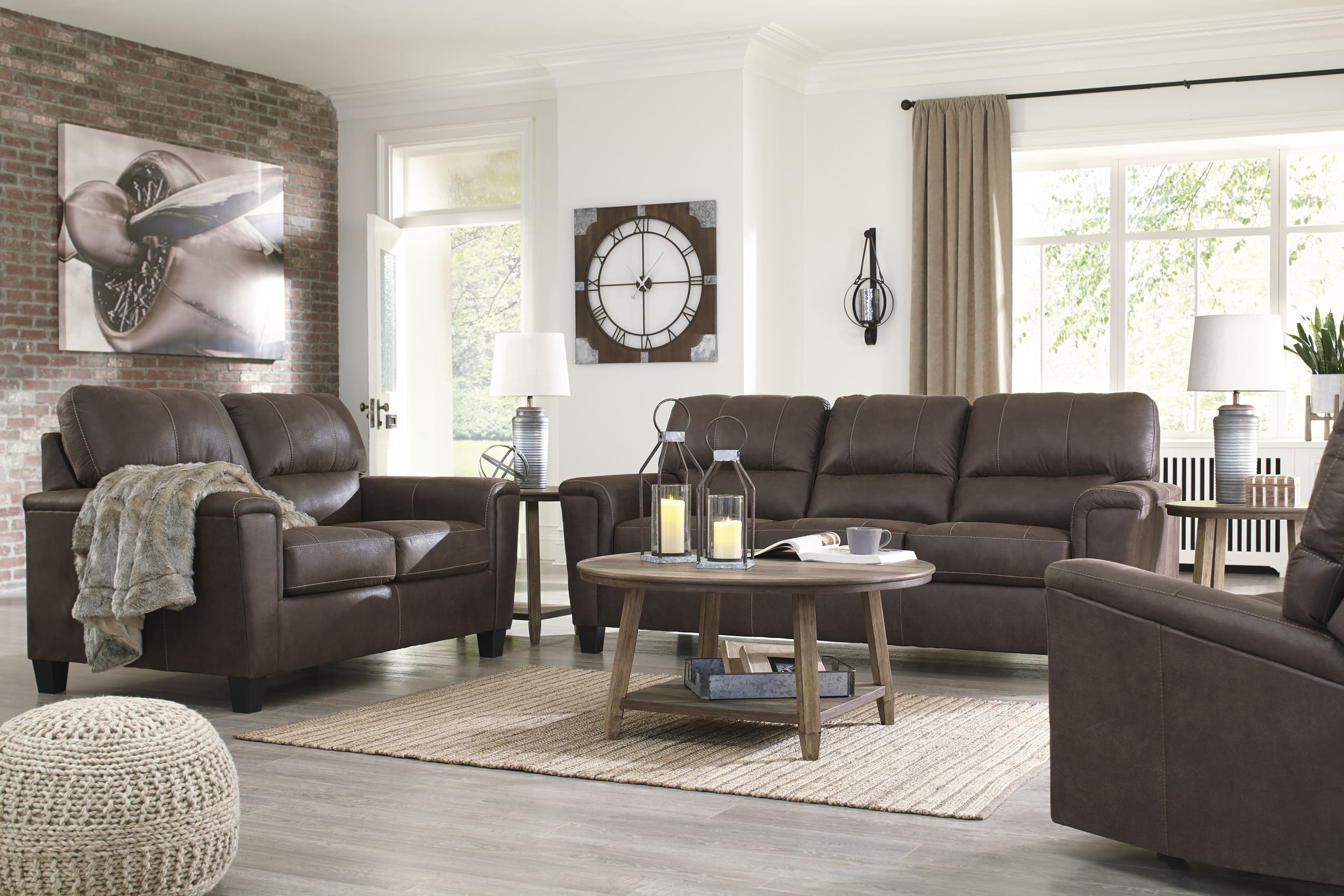 Navi Faux Leather Sofa