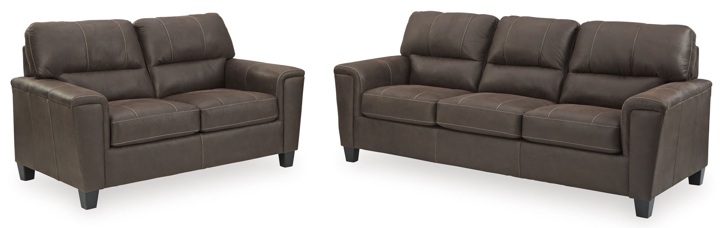 Ashley Navi Faux Leather Sofa And Loveseat