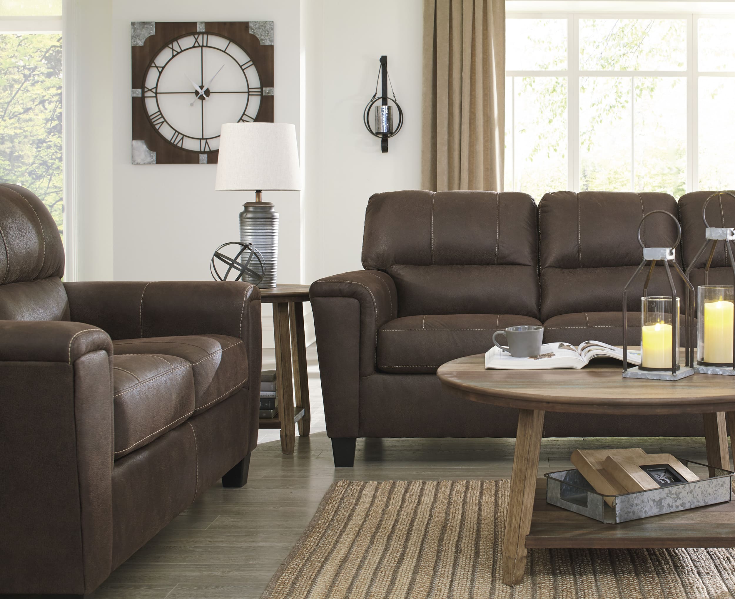 Ashley Navi Sofa, Loveseat And Center Table
