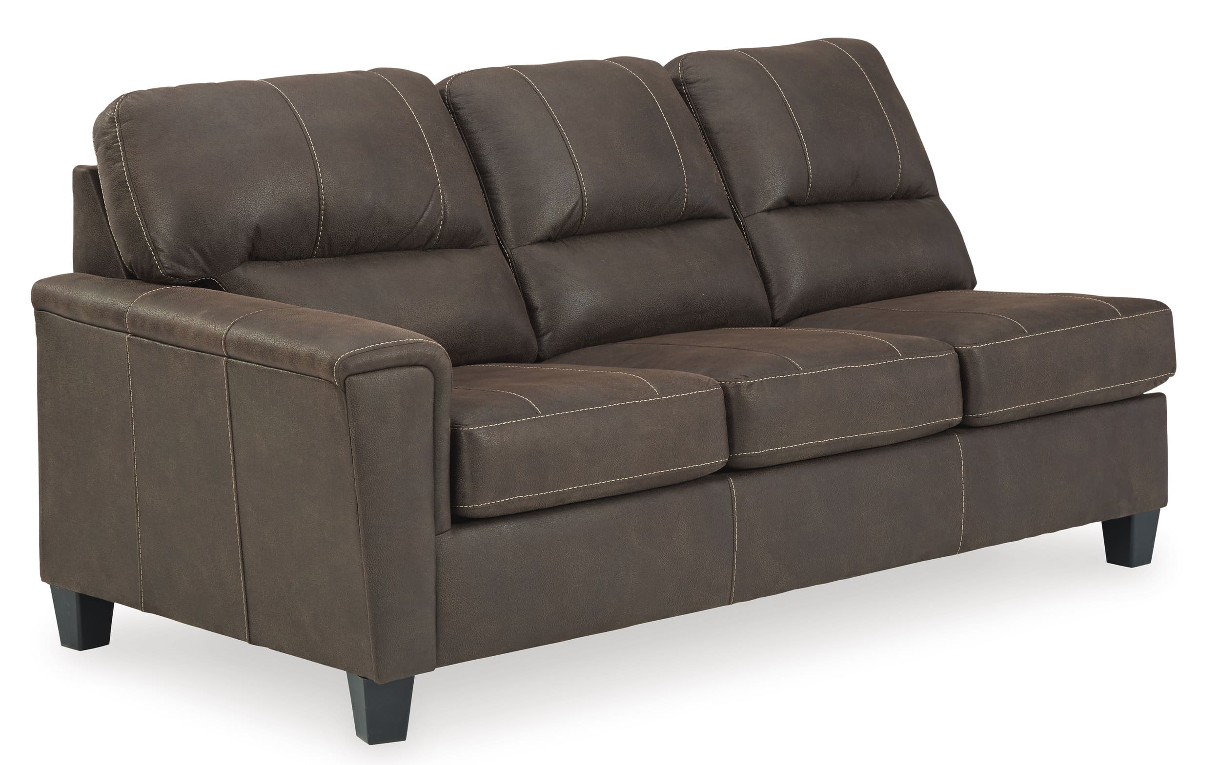 Navi 2-Piece Faux Leather L-Shaped Sectional Sleeper w/Right Arm Chaise Facing