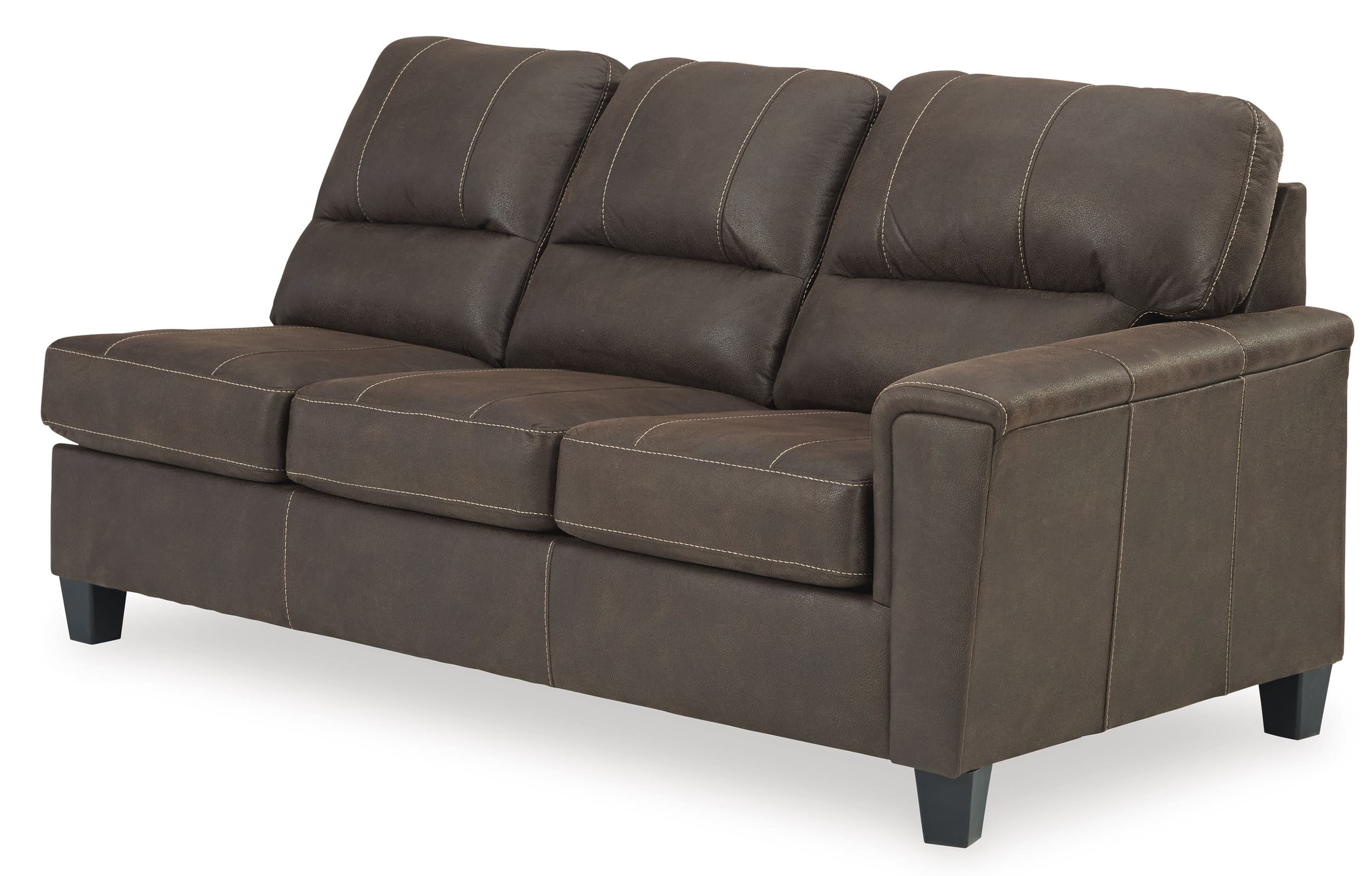 Navi 2-Piece Faux Leather L-Shaped Sectional Sofa w/Left Arm Chaise Facing