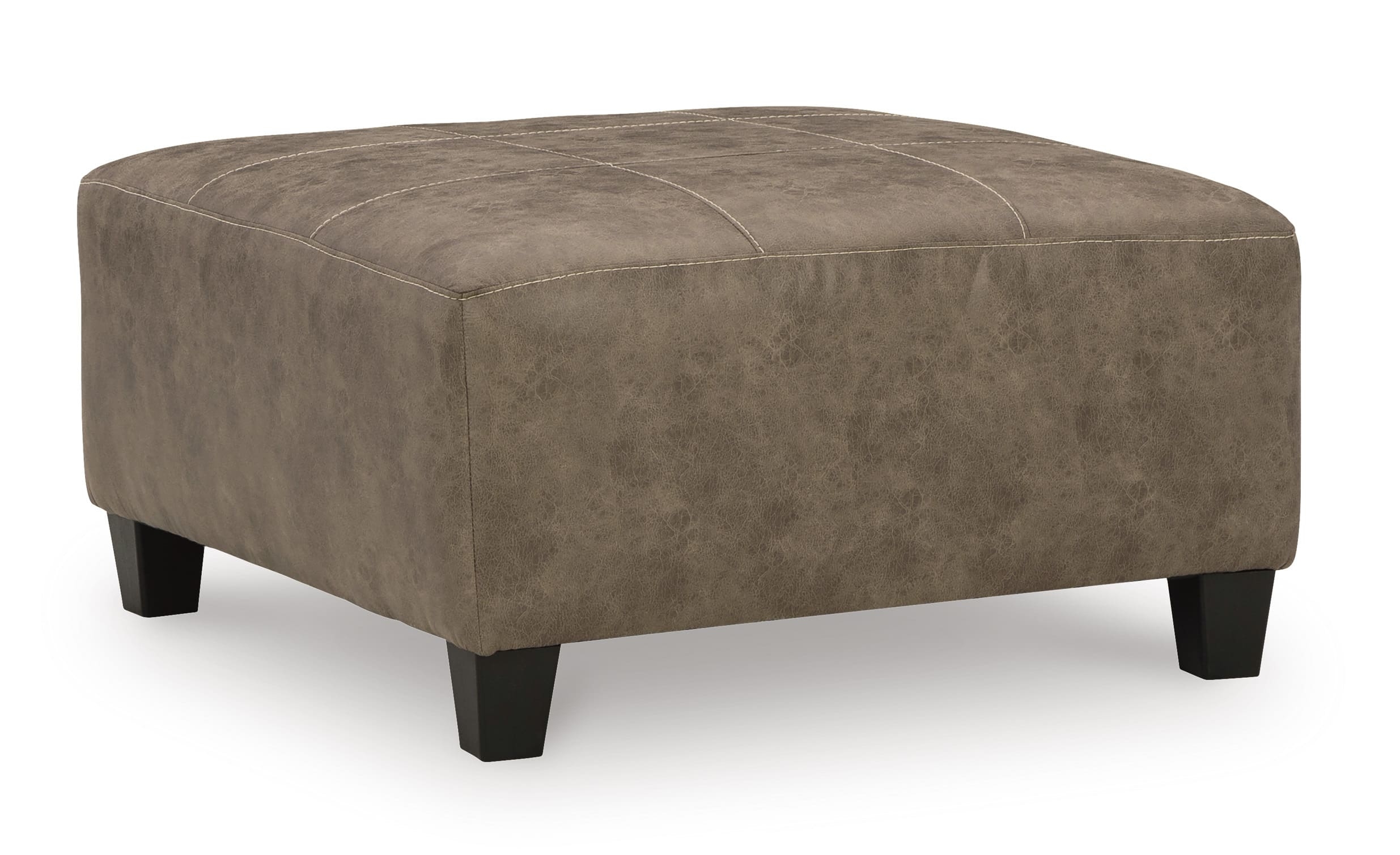 Ashley Navi Faux Leather Ottoman