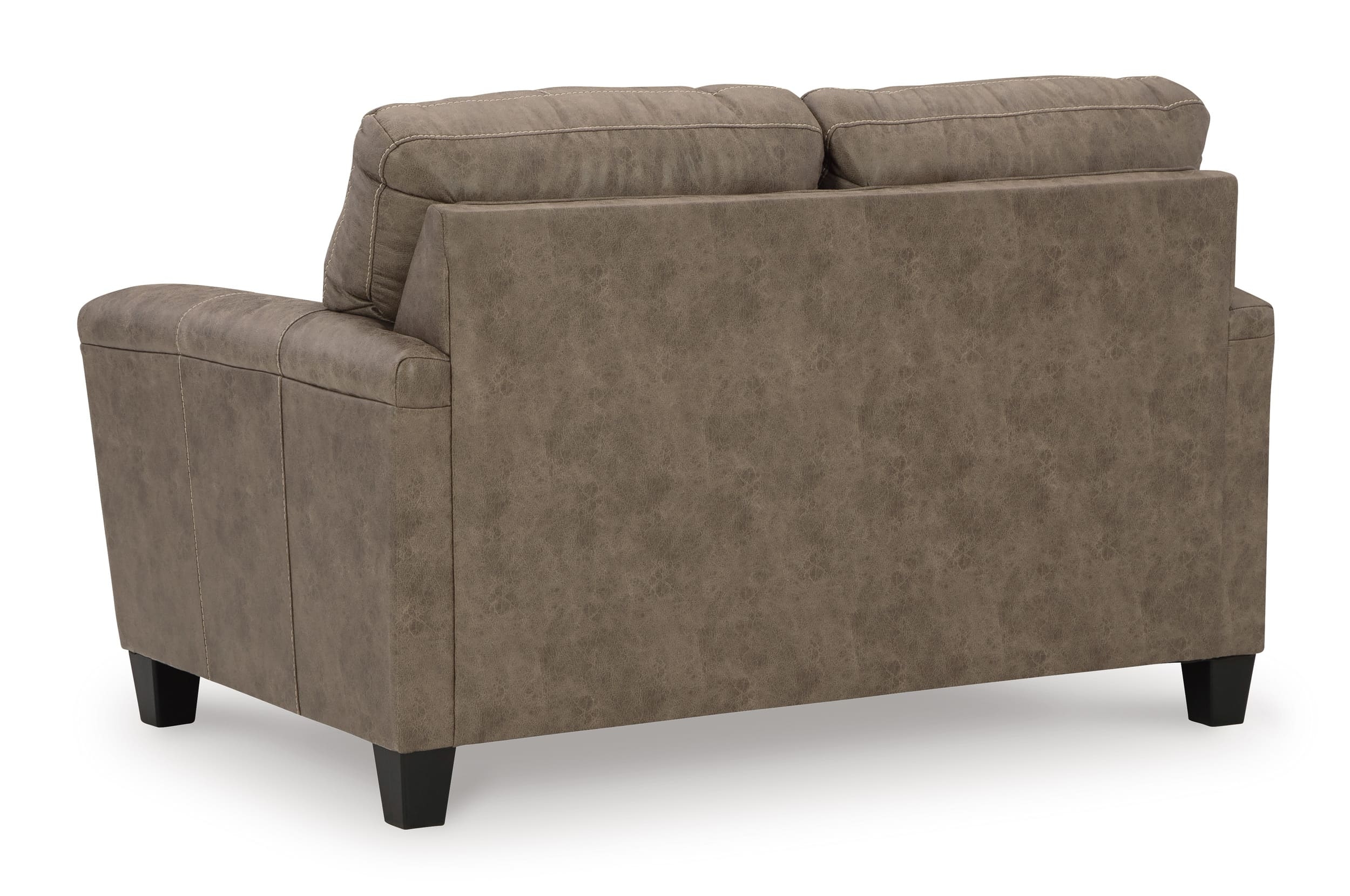 Ashley Navi Faux Leather Fossil Loveseat Back