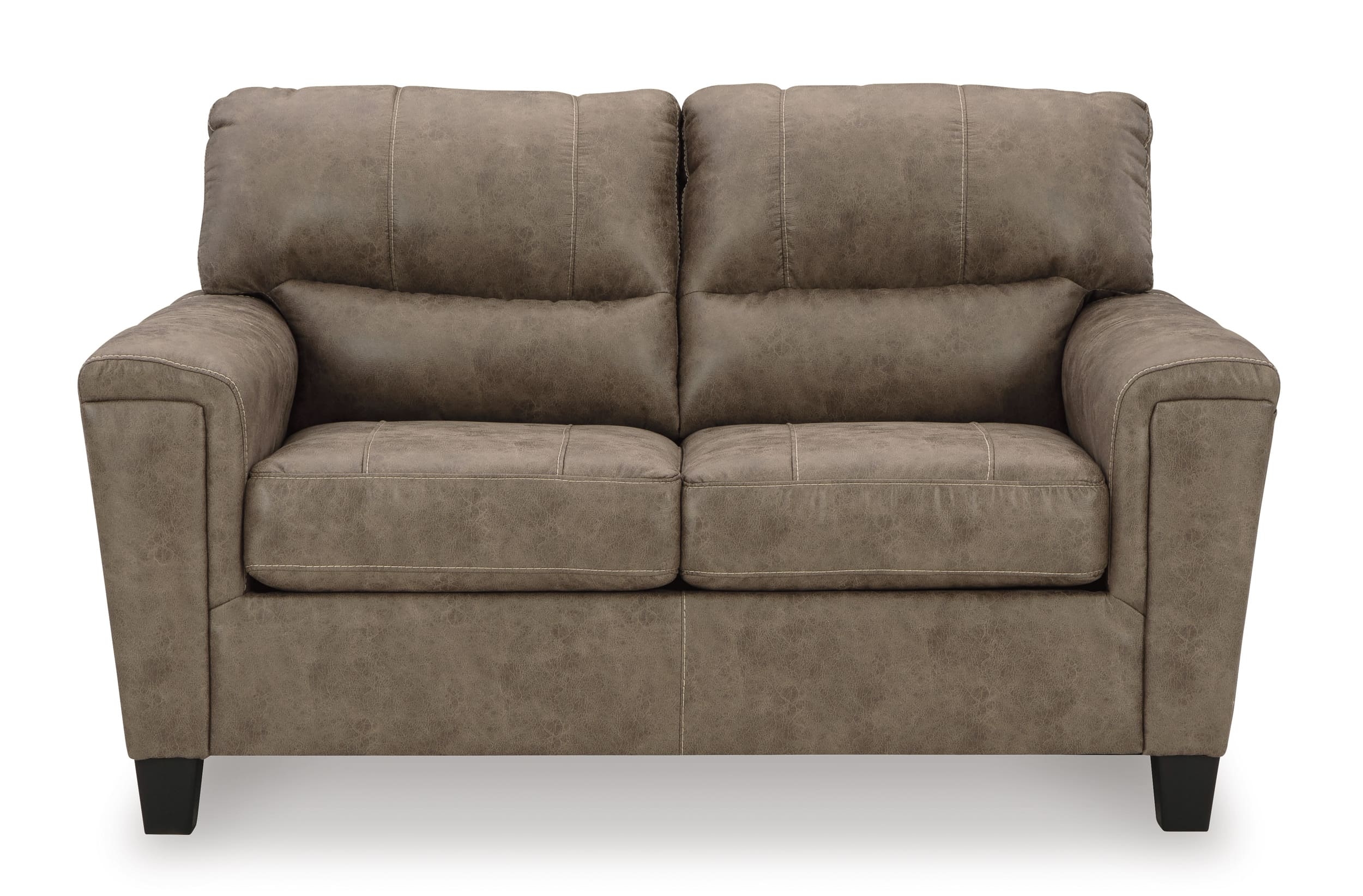 Navi Faux Leather Fossil Loveseat by Ashley Furniture