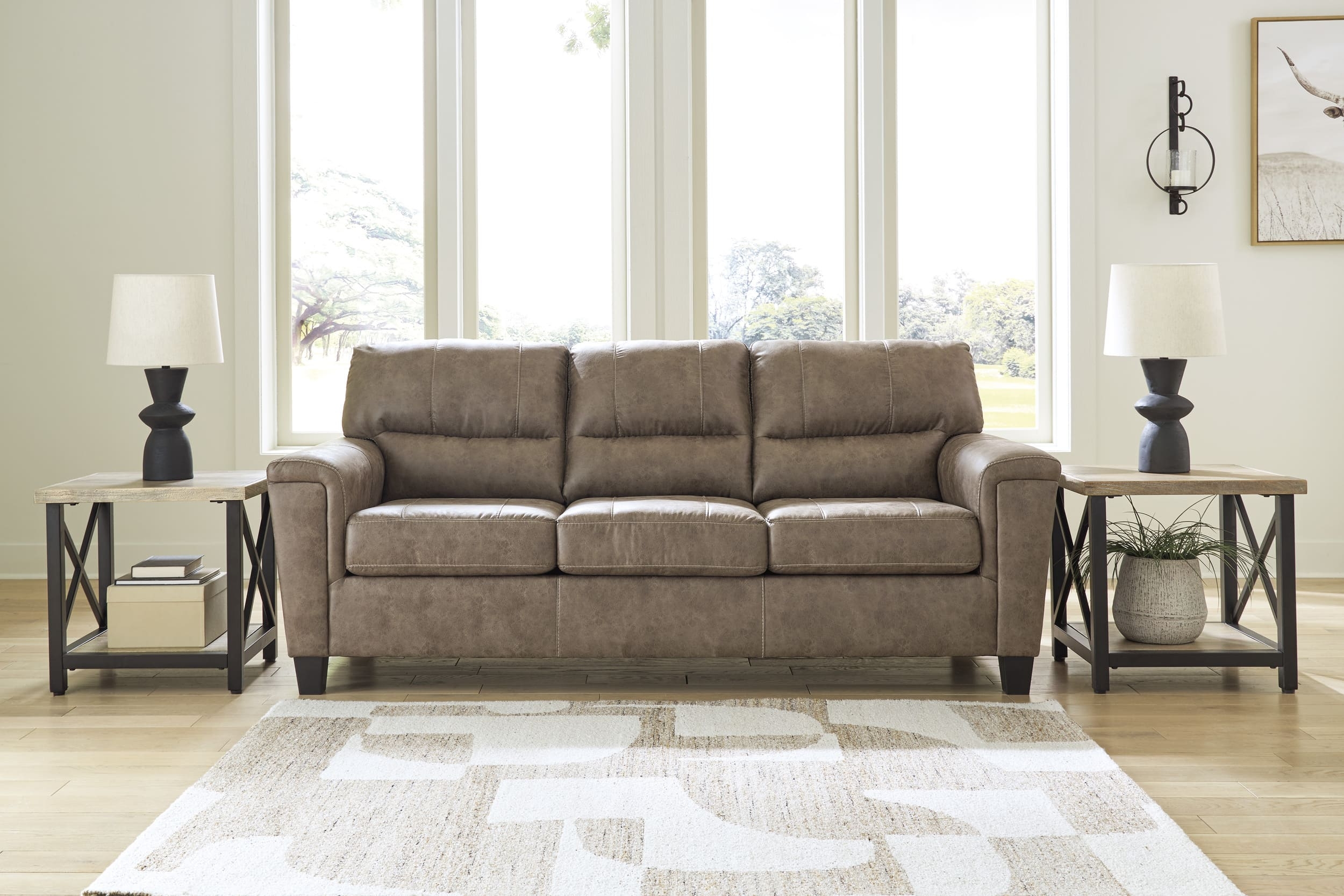 Navi Faux Leather Sofa