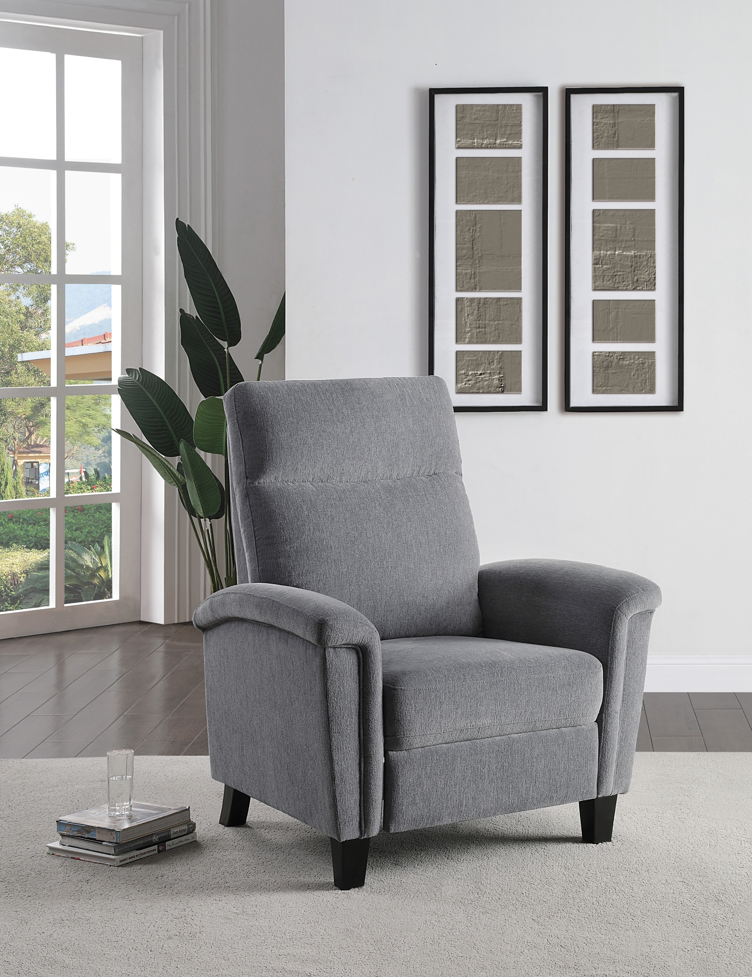 Weiser Chenille Fabric Push Back Reclining Chair