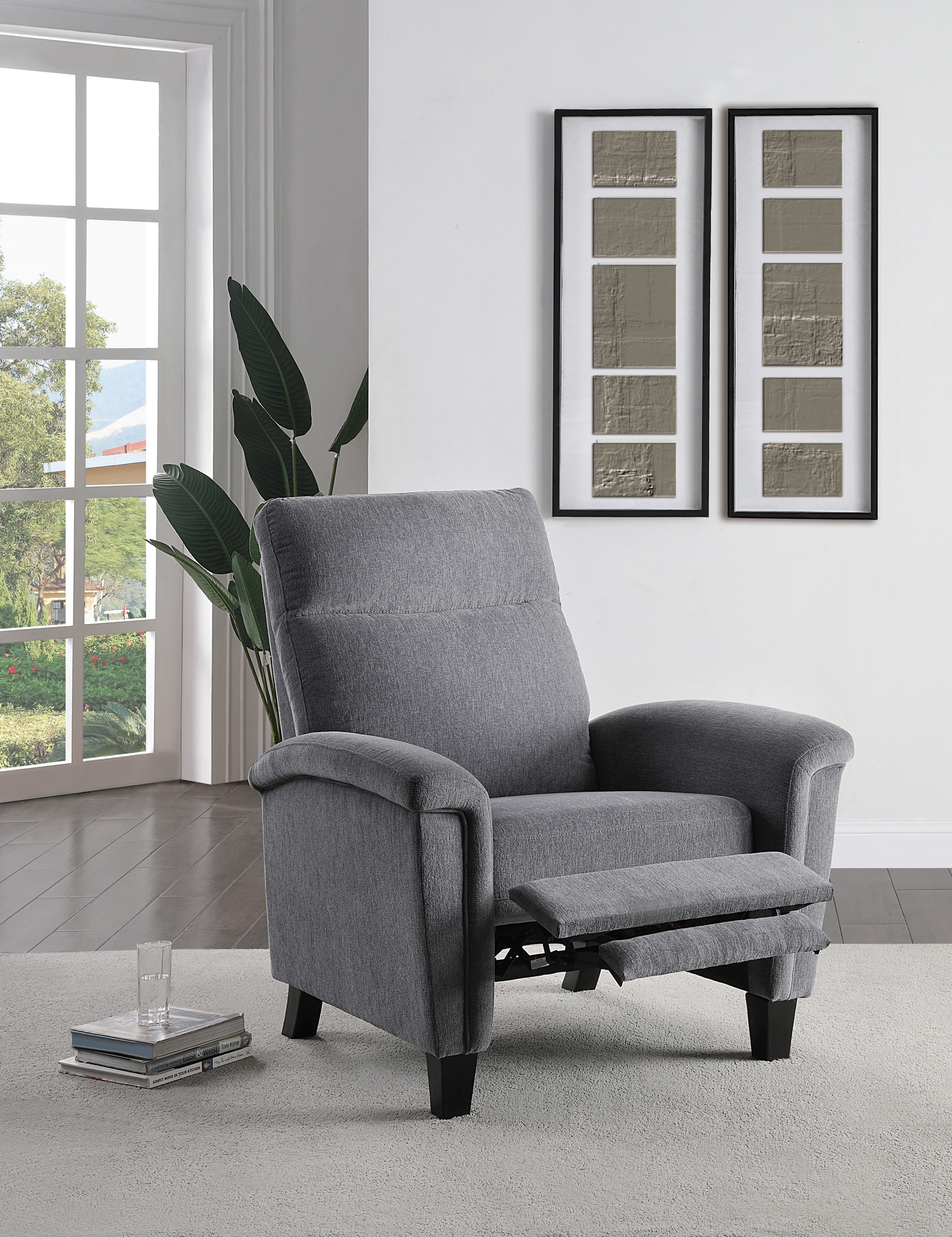 Weiser Chenille Fabric Push Back Reclining Chair