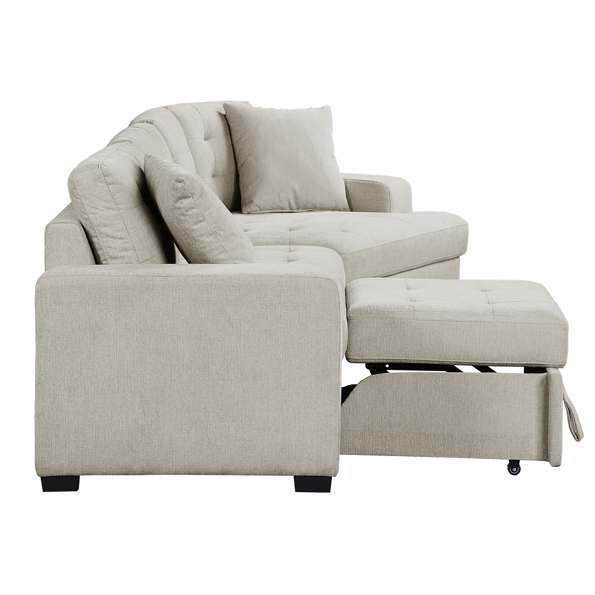 Logansport Fabric 2-Piece Sectional with Pull-out Ottoman