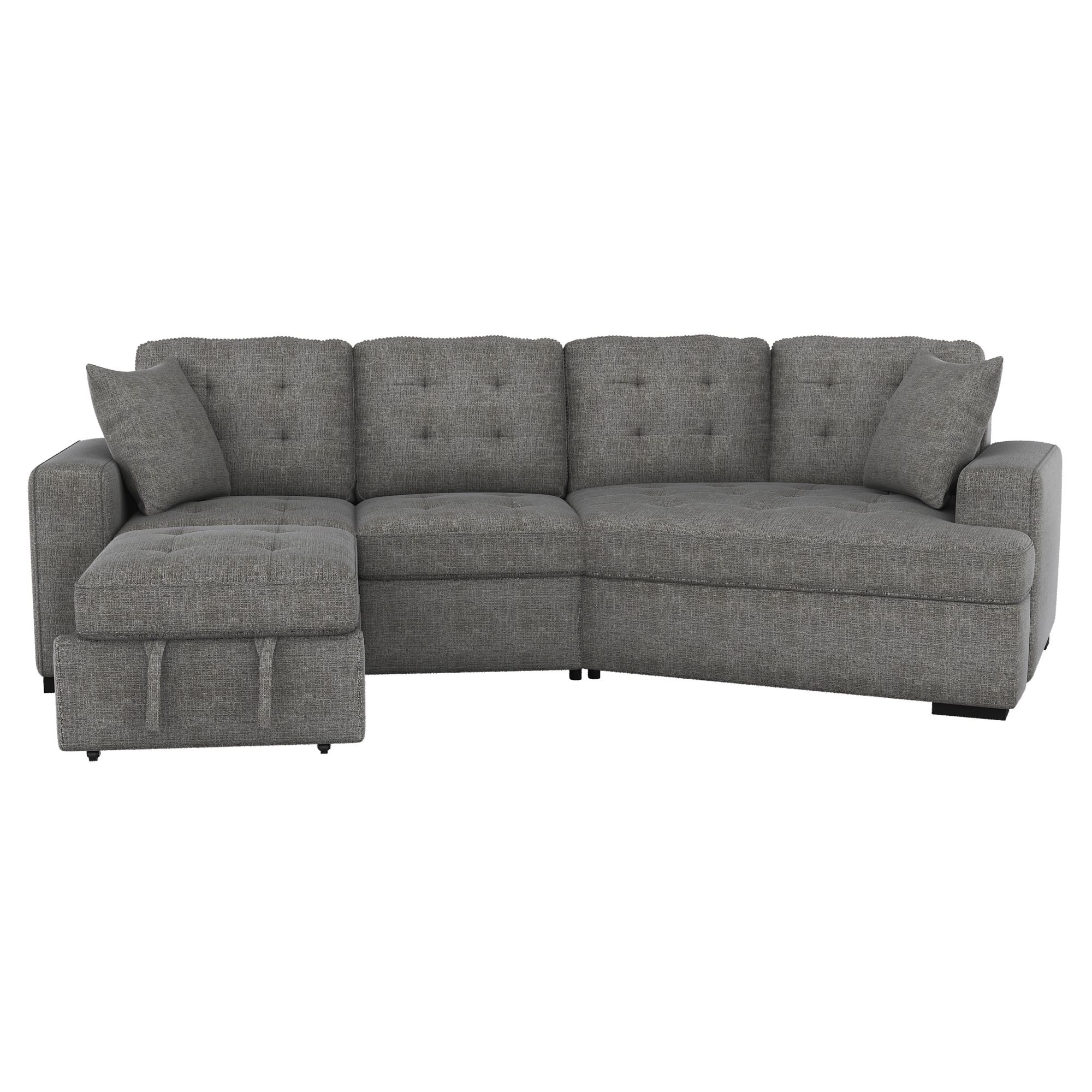 Logansport Fabric 2-Piece Sectional with Pull-out Ottoman