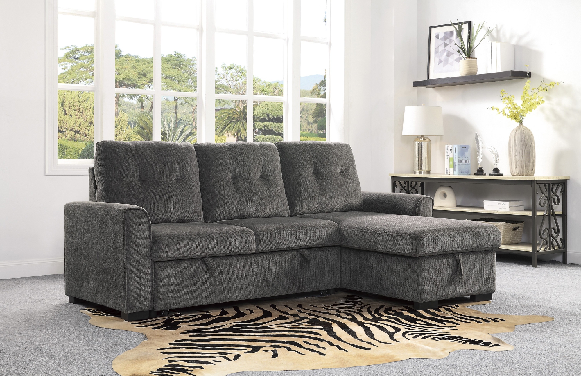 Carolina Fabric Reversible Sectional with Storage