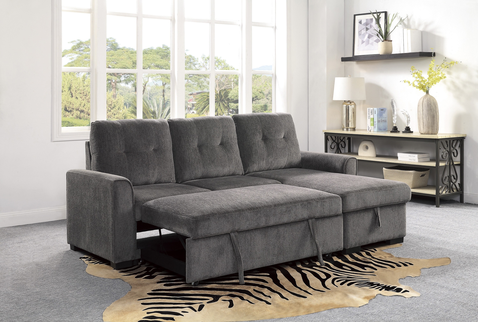 Carolina Fabric Reversible Sectional with Storage