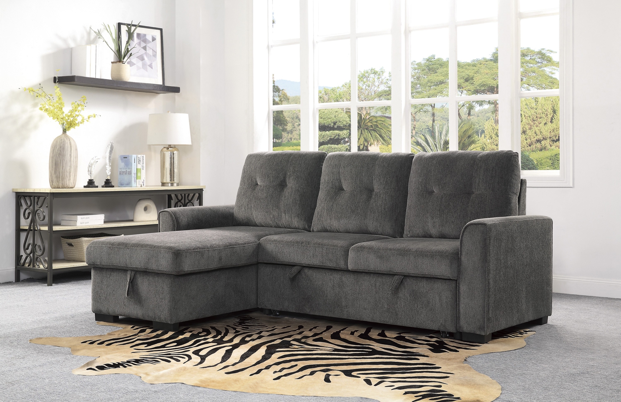 Carolina Fabric Reversible Sectional with Storage