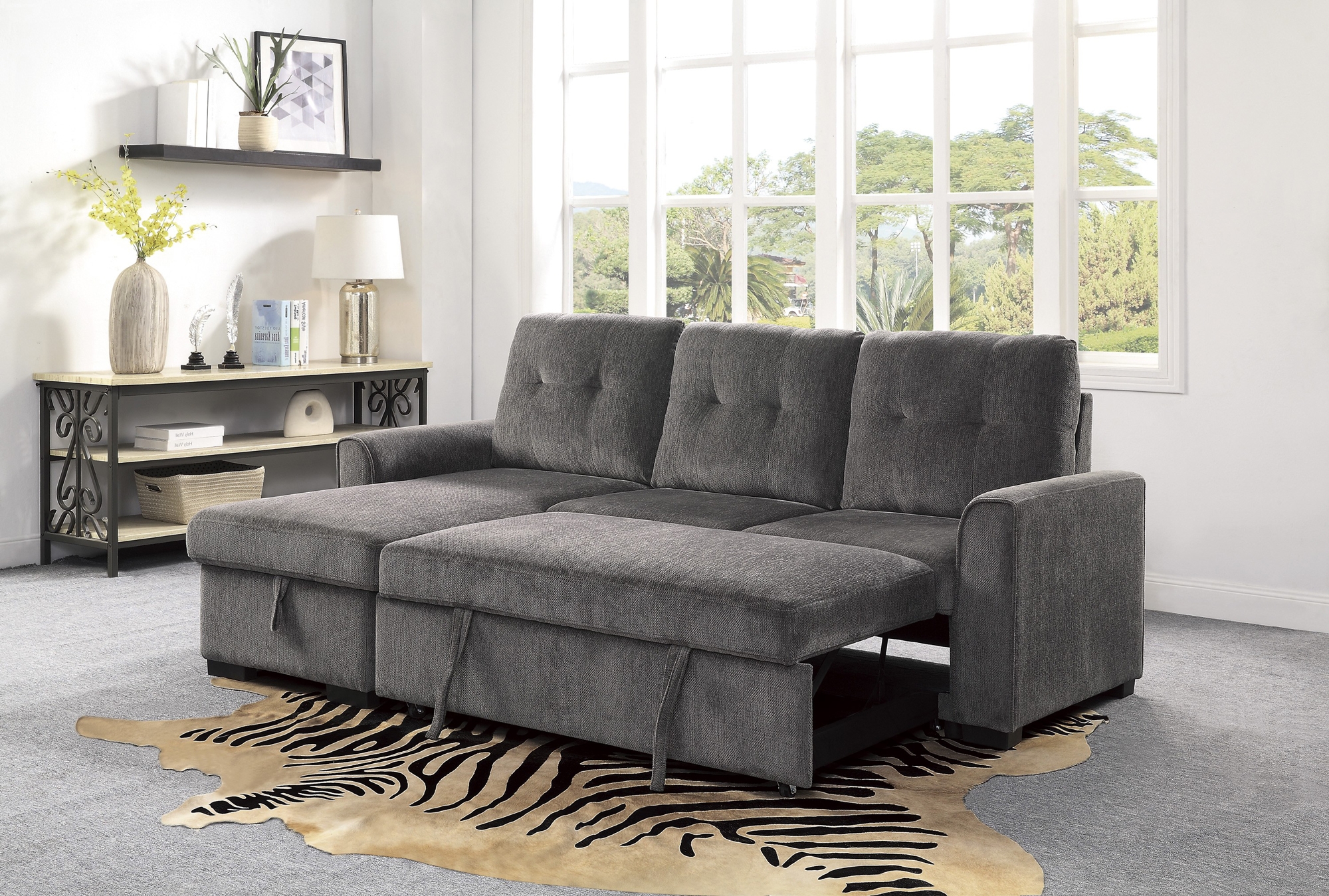 Carolina Fabric Reversible Sectional with Storage