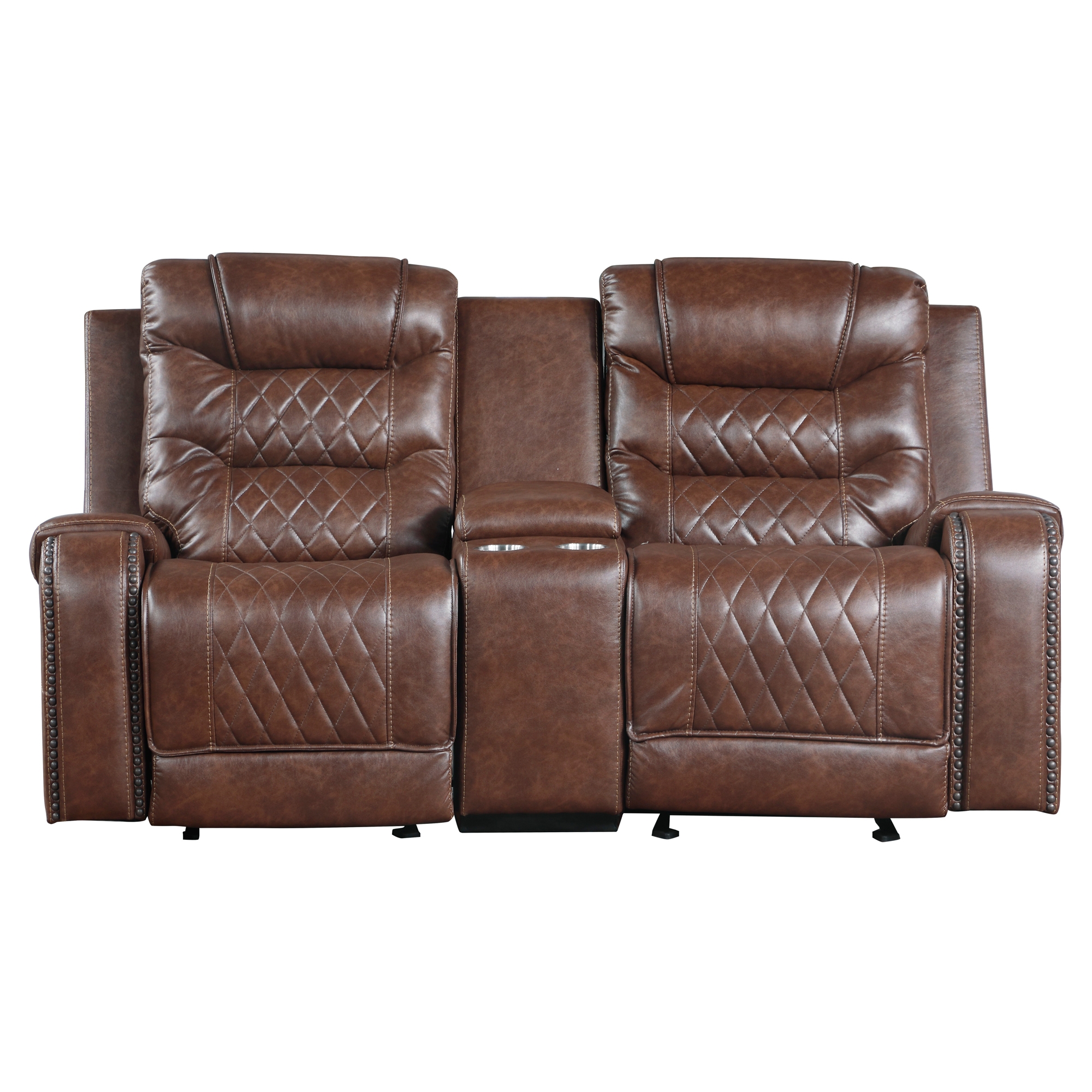 Putnam Manual Double Reclining PU Loveseat