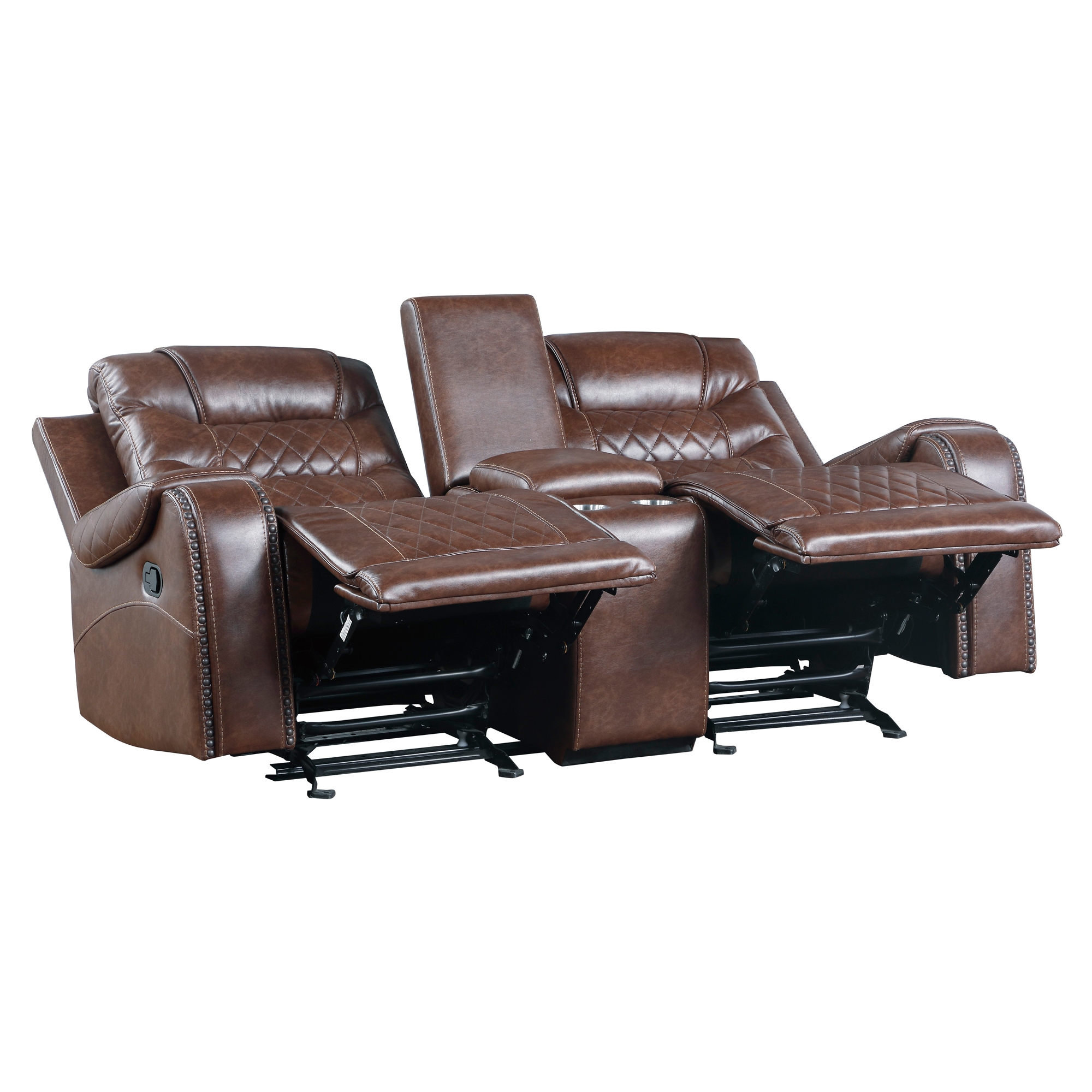 Putnam Manual Double Reclining PU Loveseat