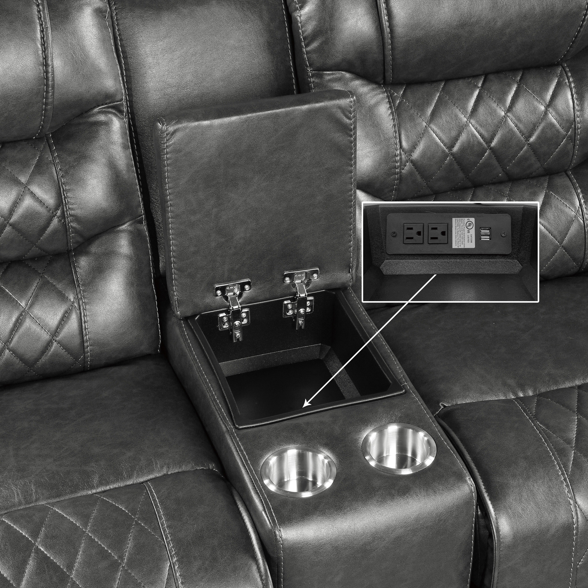 Putnam Manual Double Reclining PU Loveseat