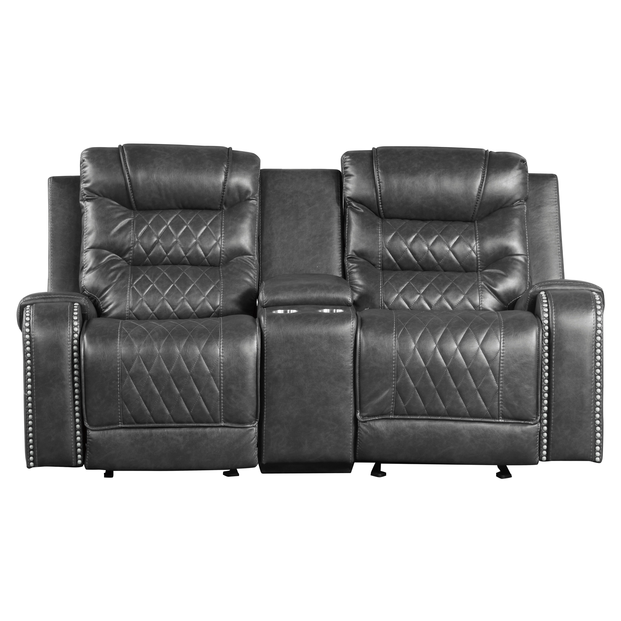 Putnam Manual Double Reclining PU Loveseat