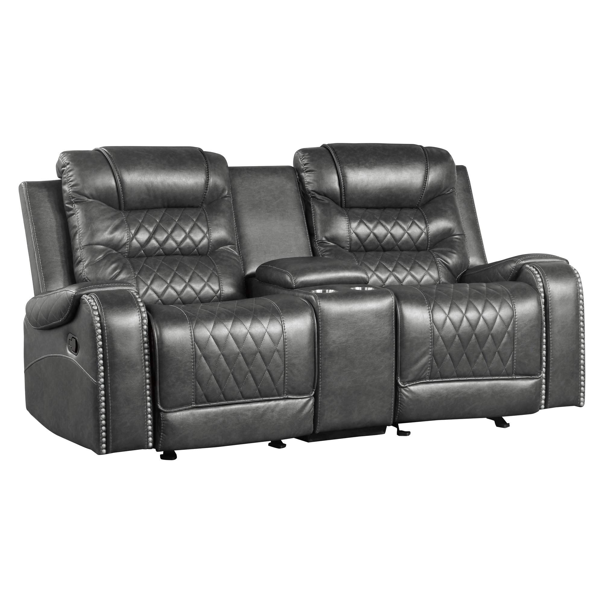 Putnam Manual Double Reclining PU Loveseat