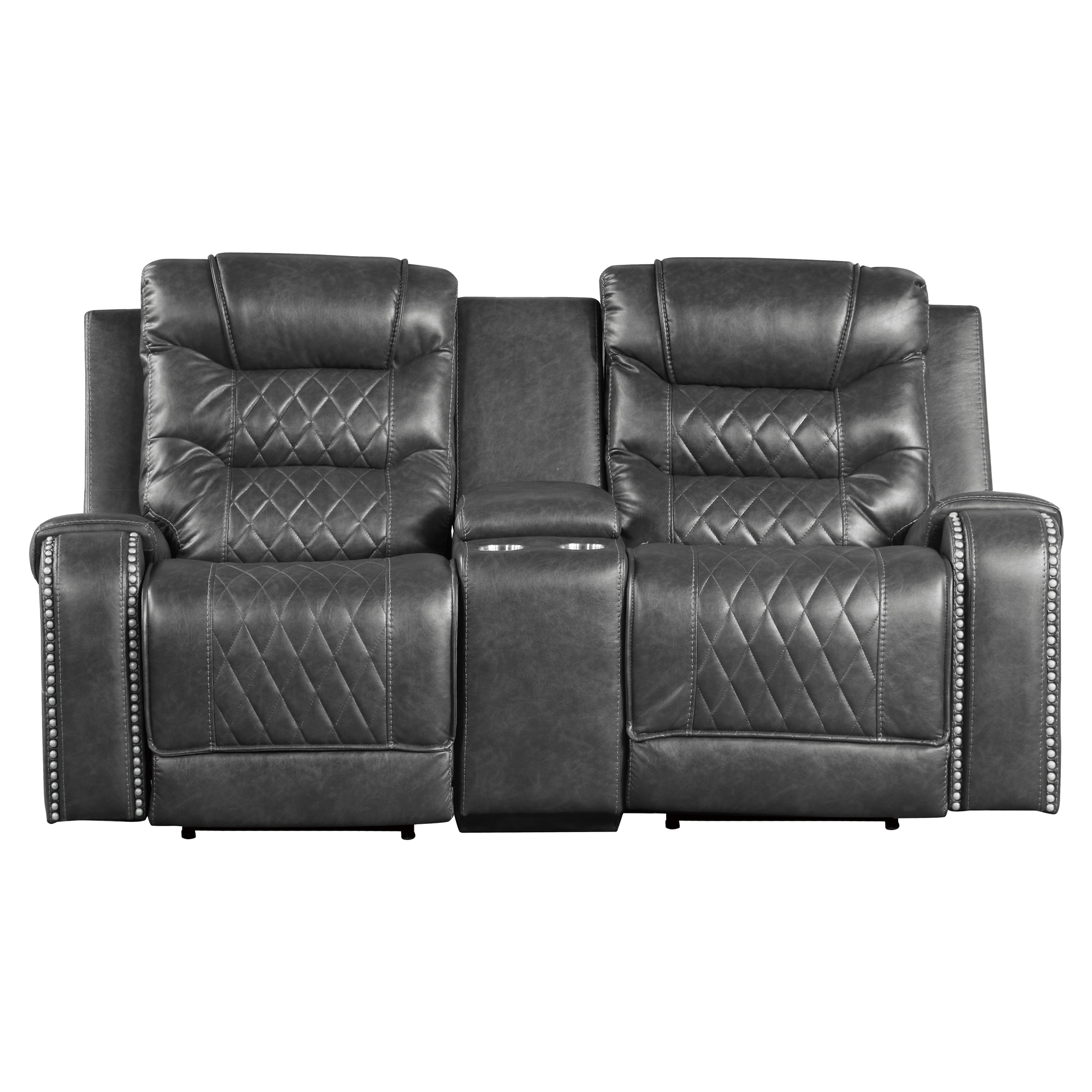 Putnam Power Double Reclining PU Loveseat