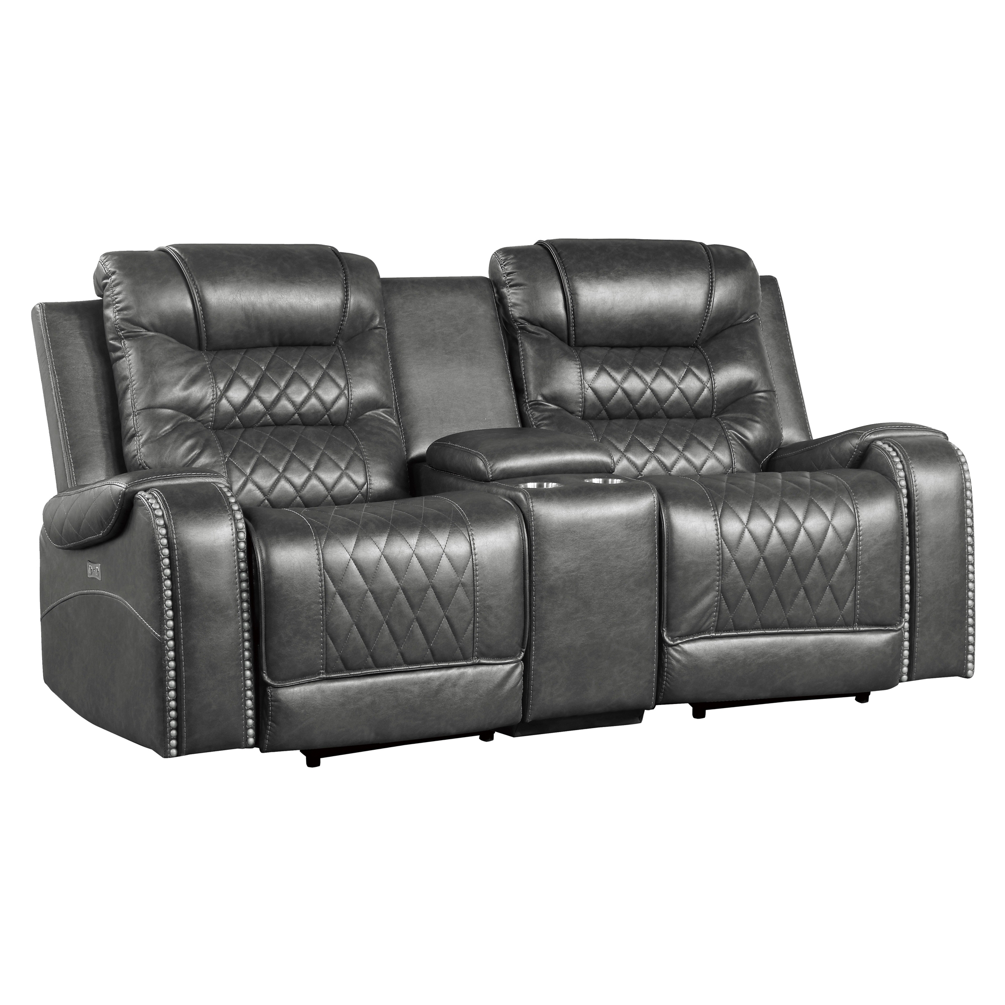 Putnam Power Double Reclining PU Loveseat