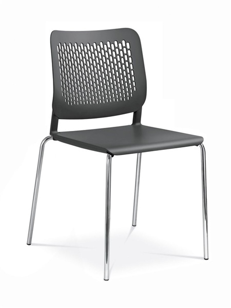 Wait Conference Chair w/Chrome-Plated Four-Leg Steel Frame