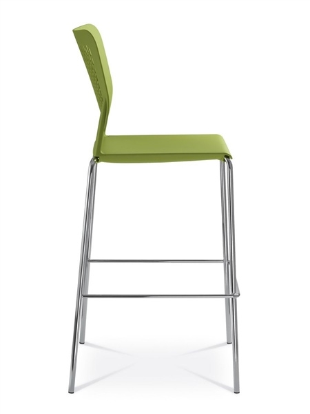 Wait High Armless Chair, Plastic Back & Seat, 4-leg Base