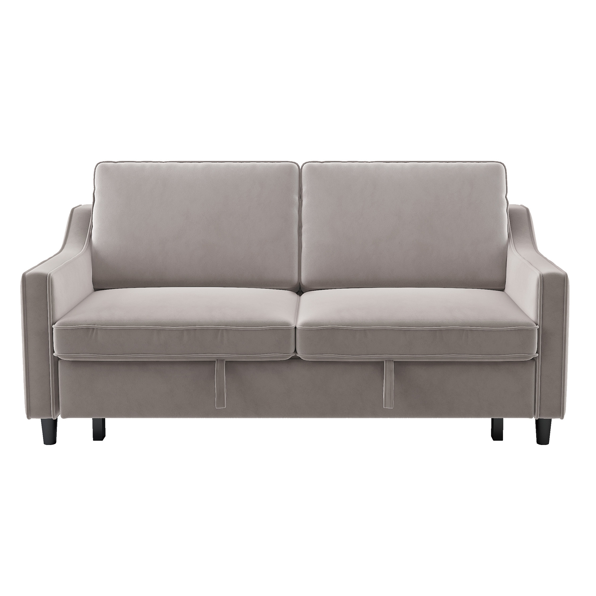 Adelia Velvet Convertible Studio Sofa with Pull-out Bed