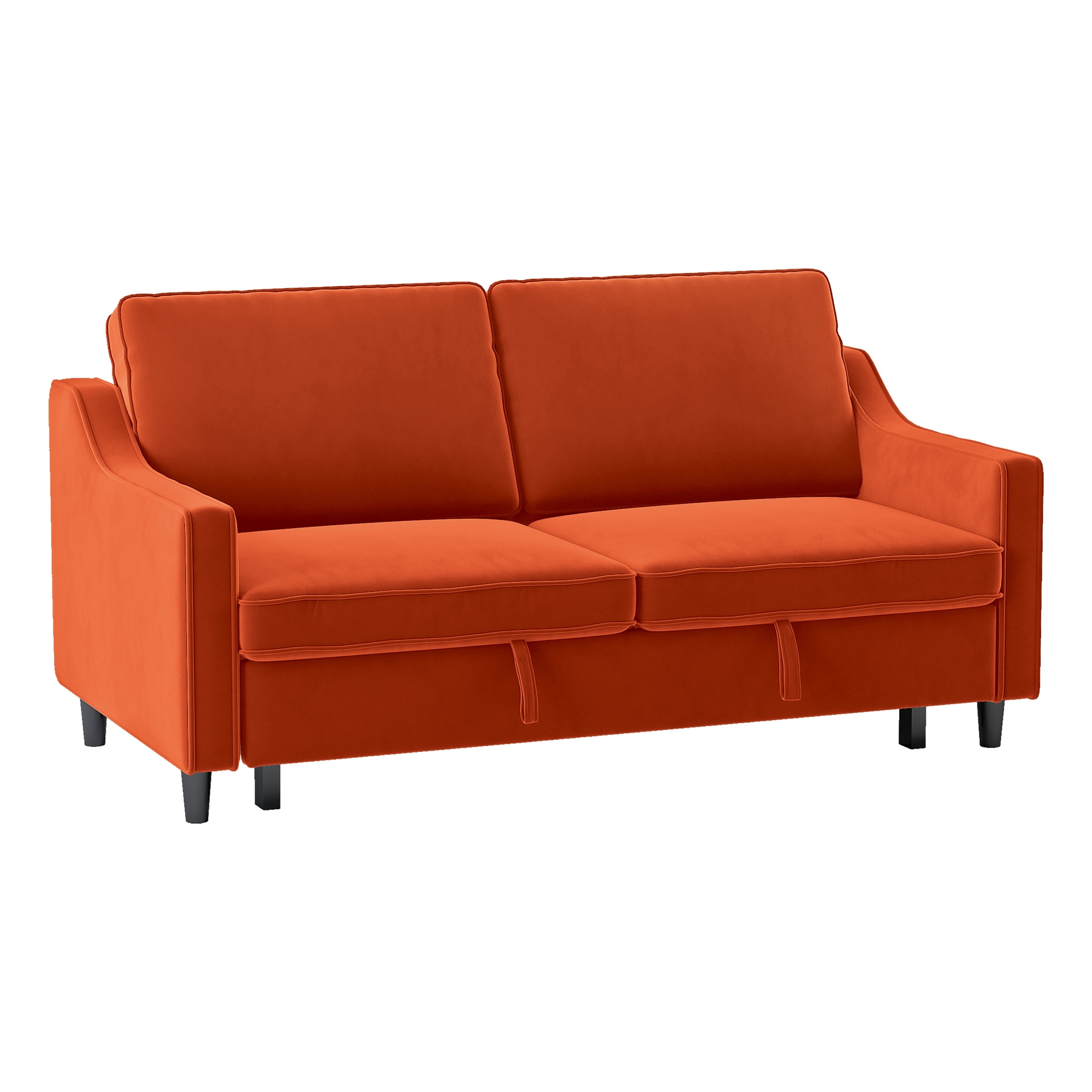 Adelia Velvet Convertible Studio Sofa with Pull-out Bed