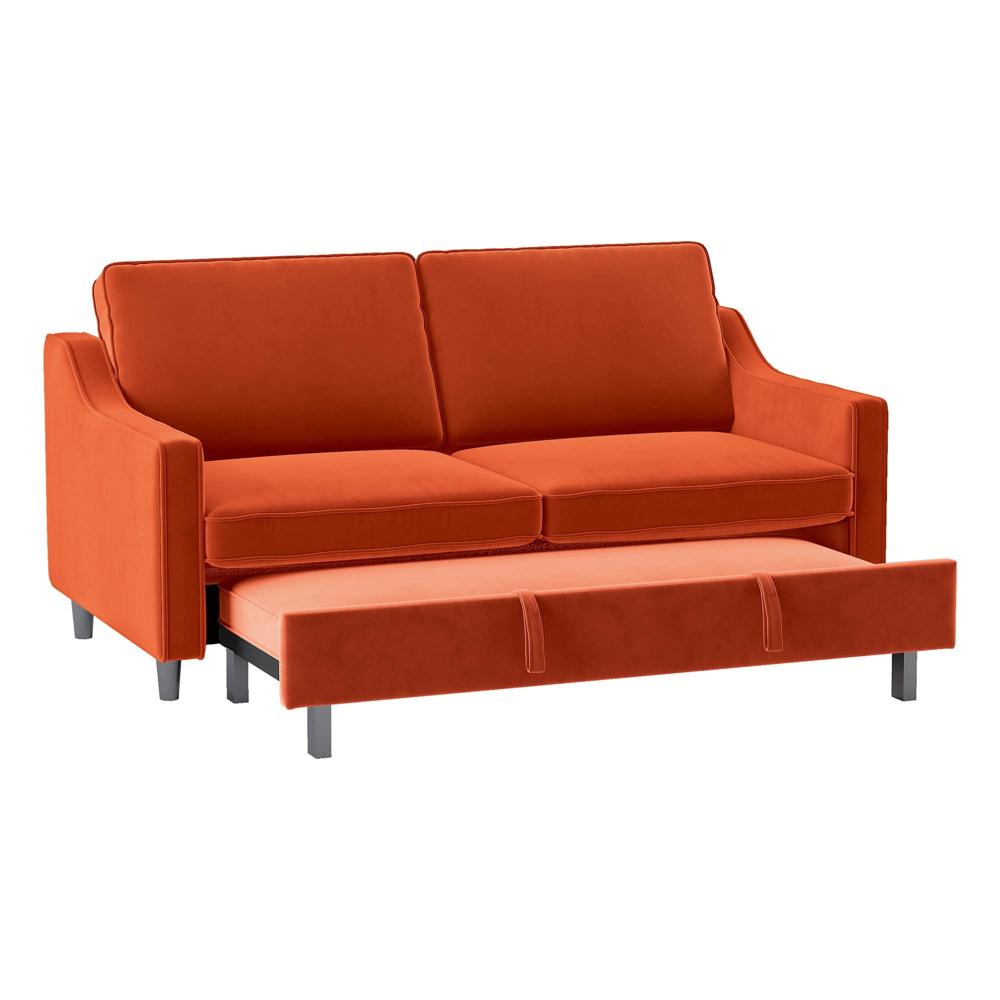 Adelia Velvet Convertible Studio Sofa with Pull-out Bed